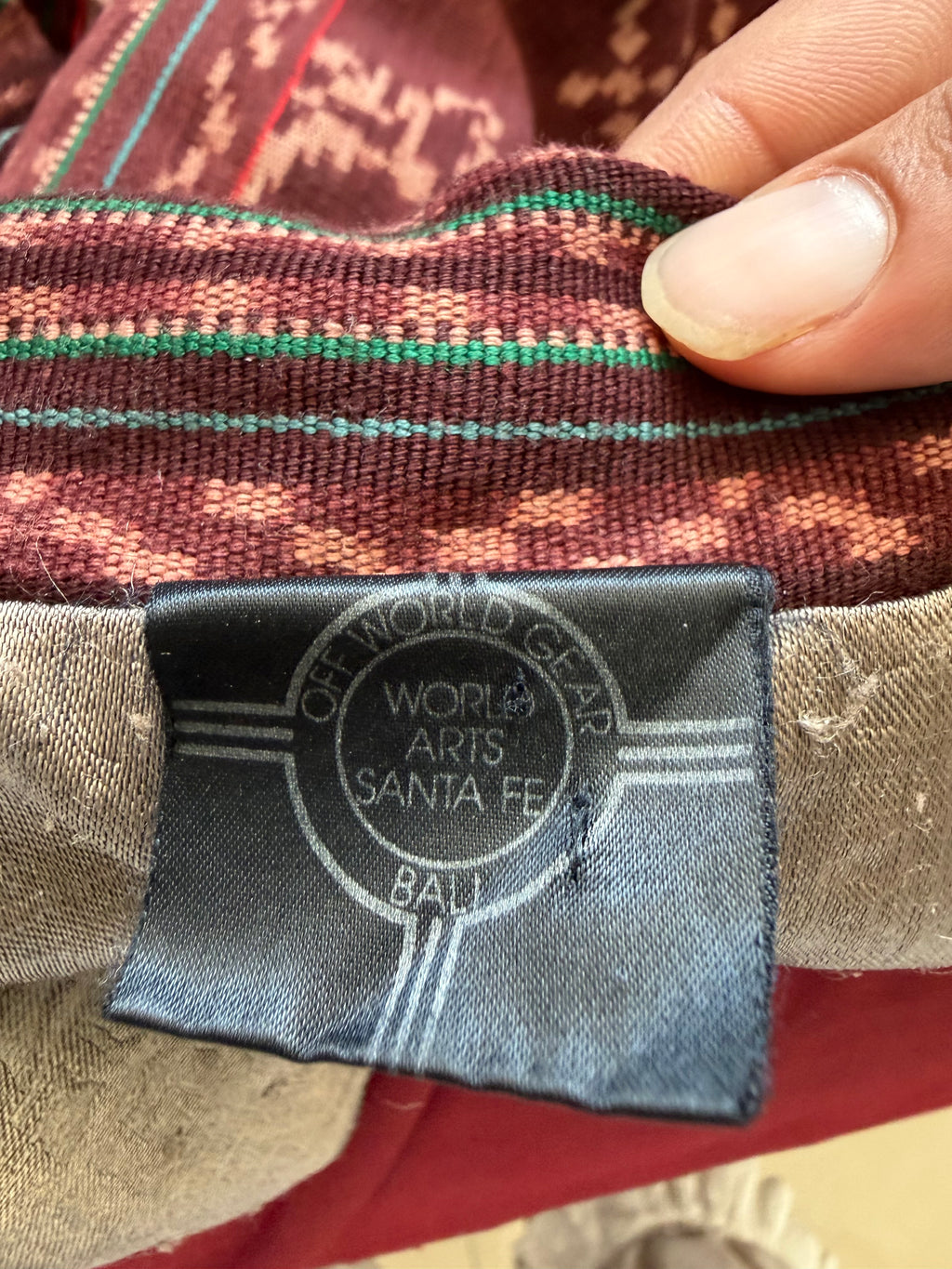 Vintage World Arts Santa Fe Burgundy Cropped Woven Jacket