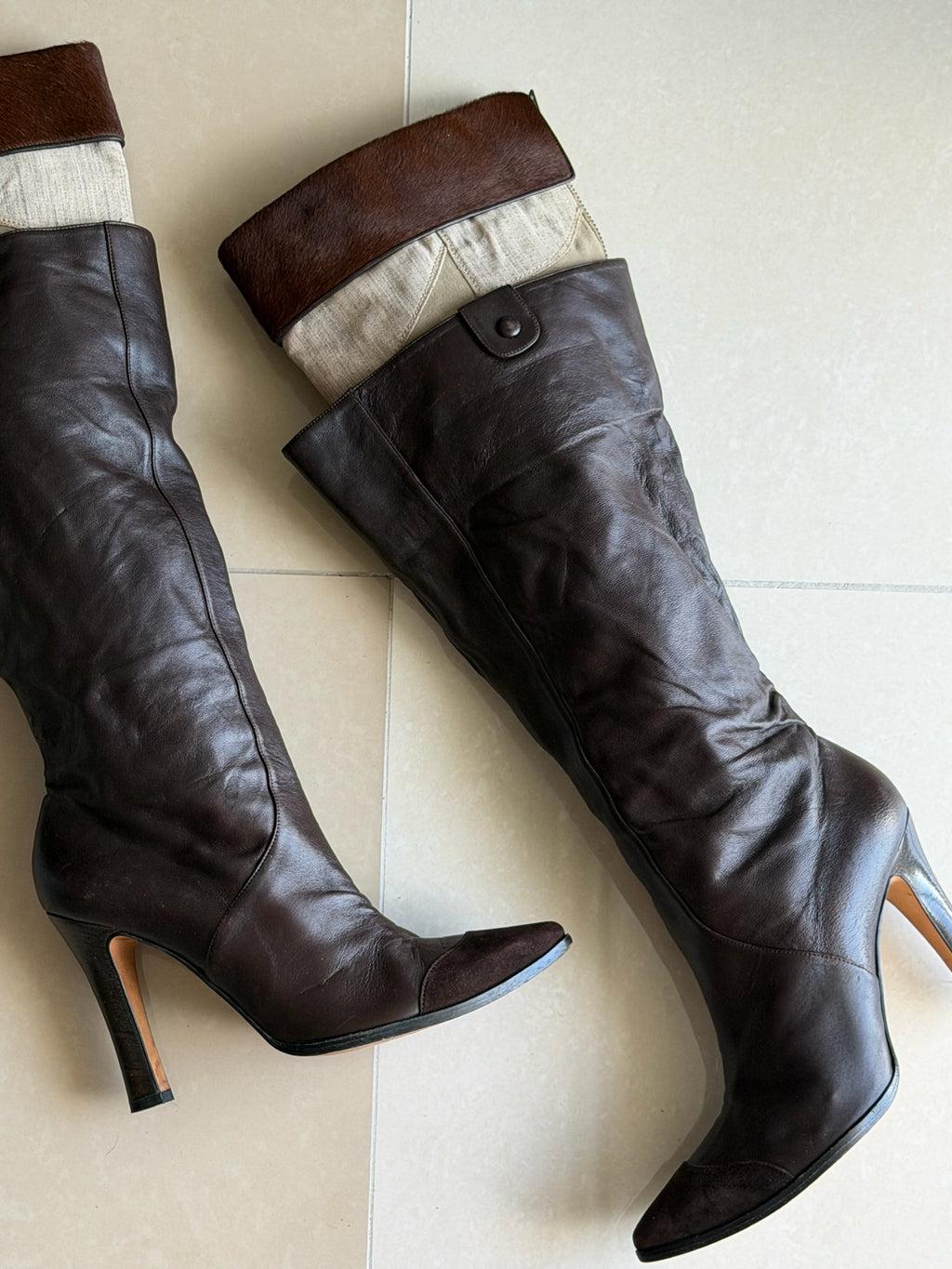 Manolo Blahnik Pony Hair Boots 38.5