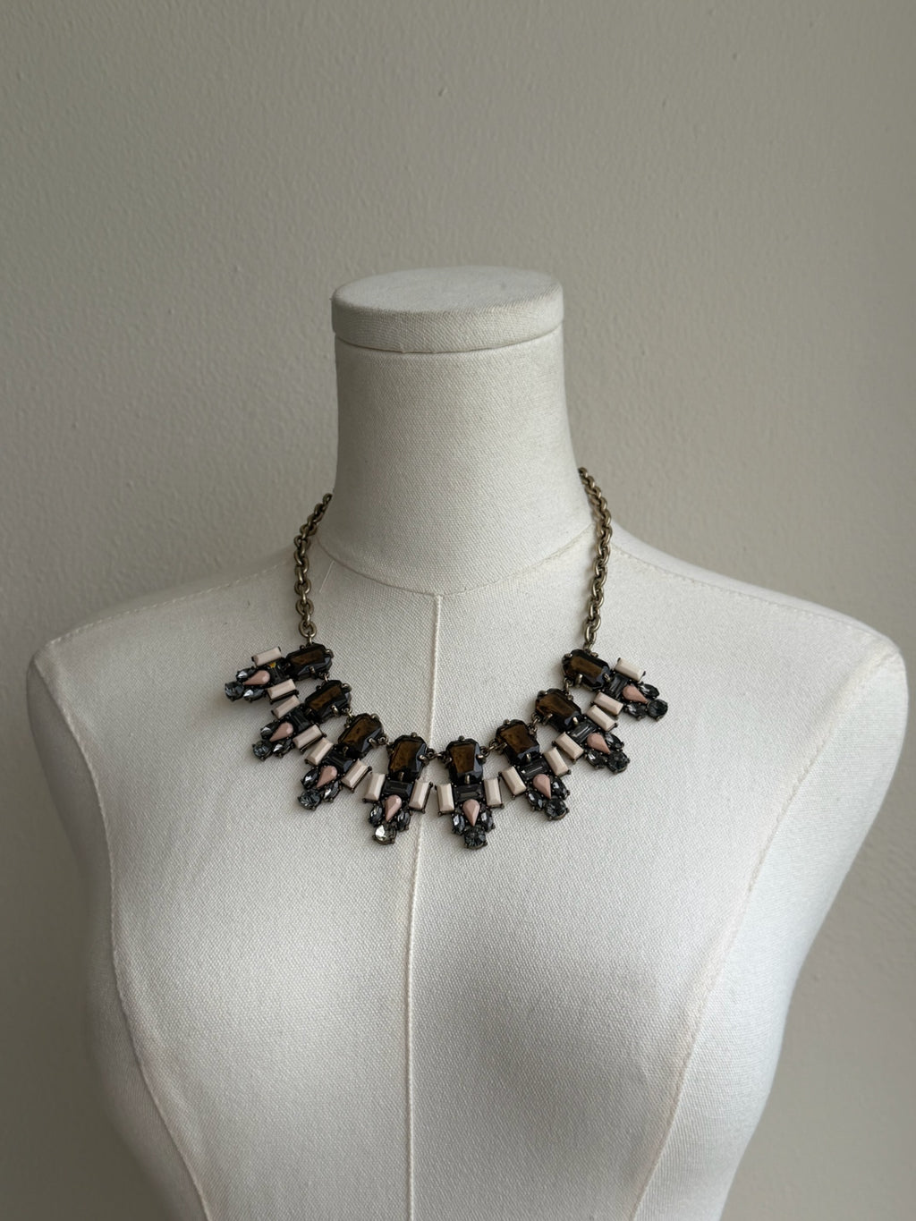 Smoky Crystal Statement Necklace