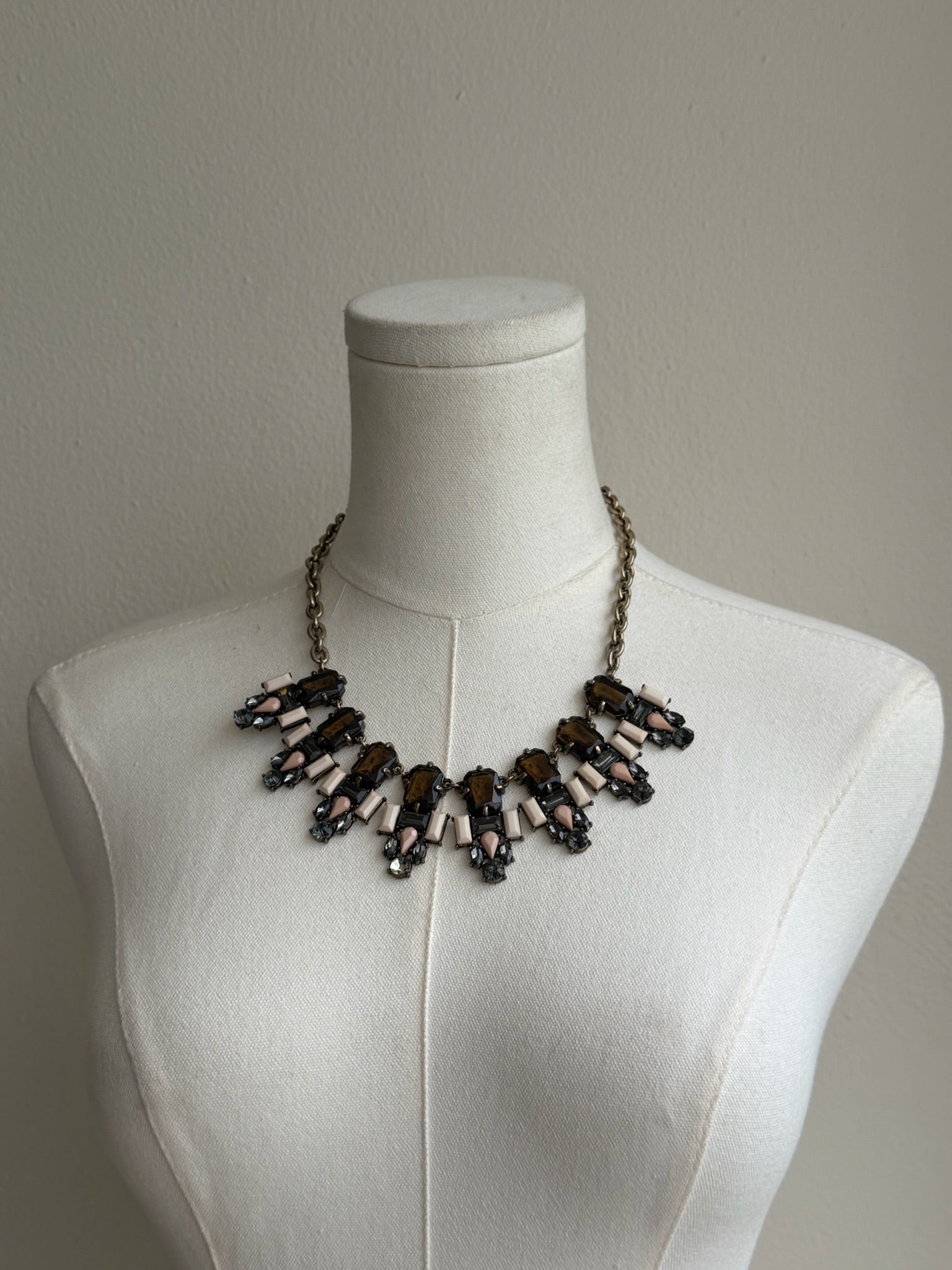 Smoky Crystal Statement Necklace