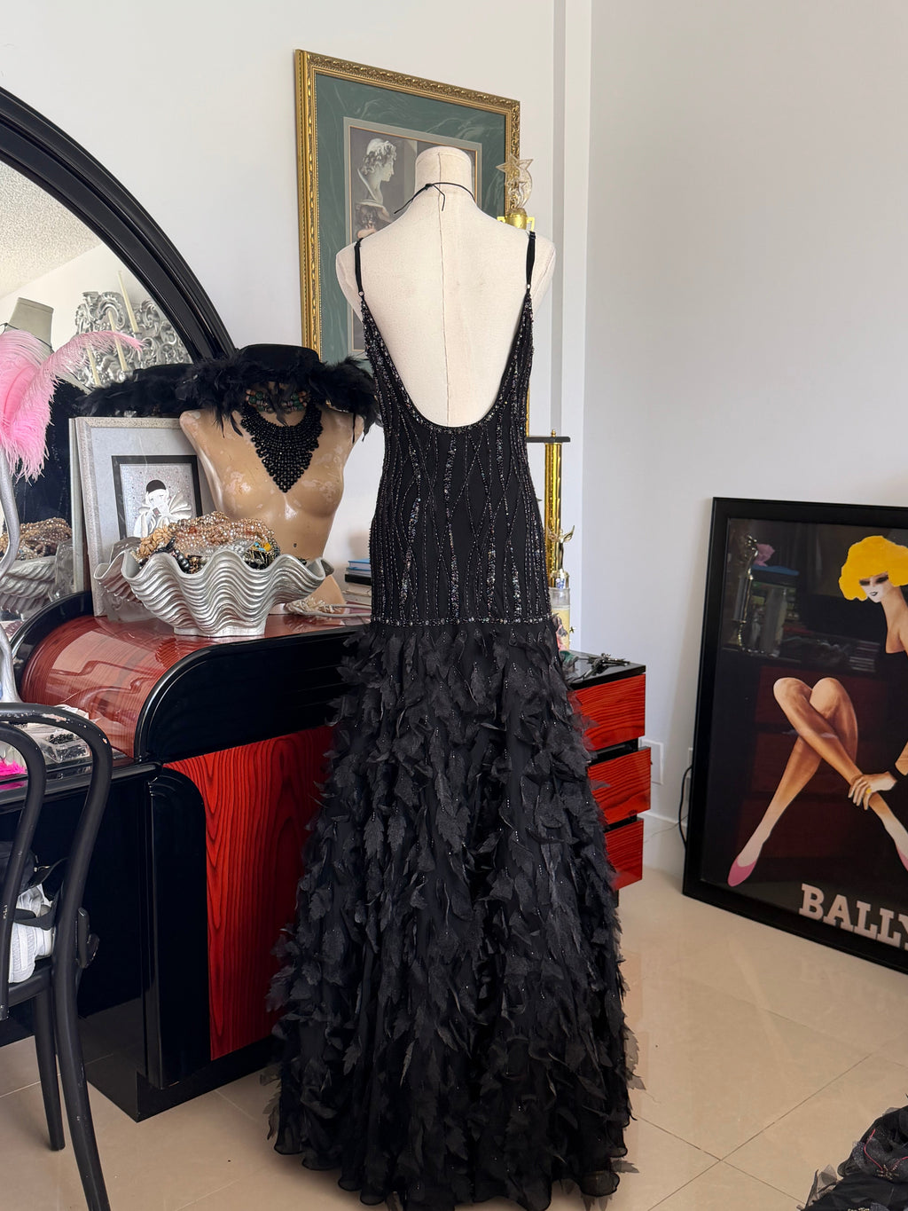 Sue Wong Feather Gown