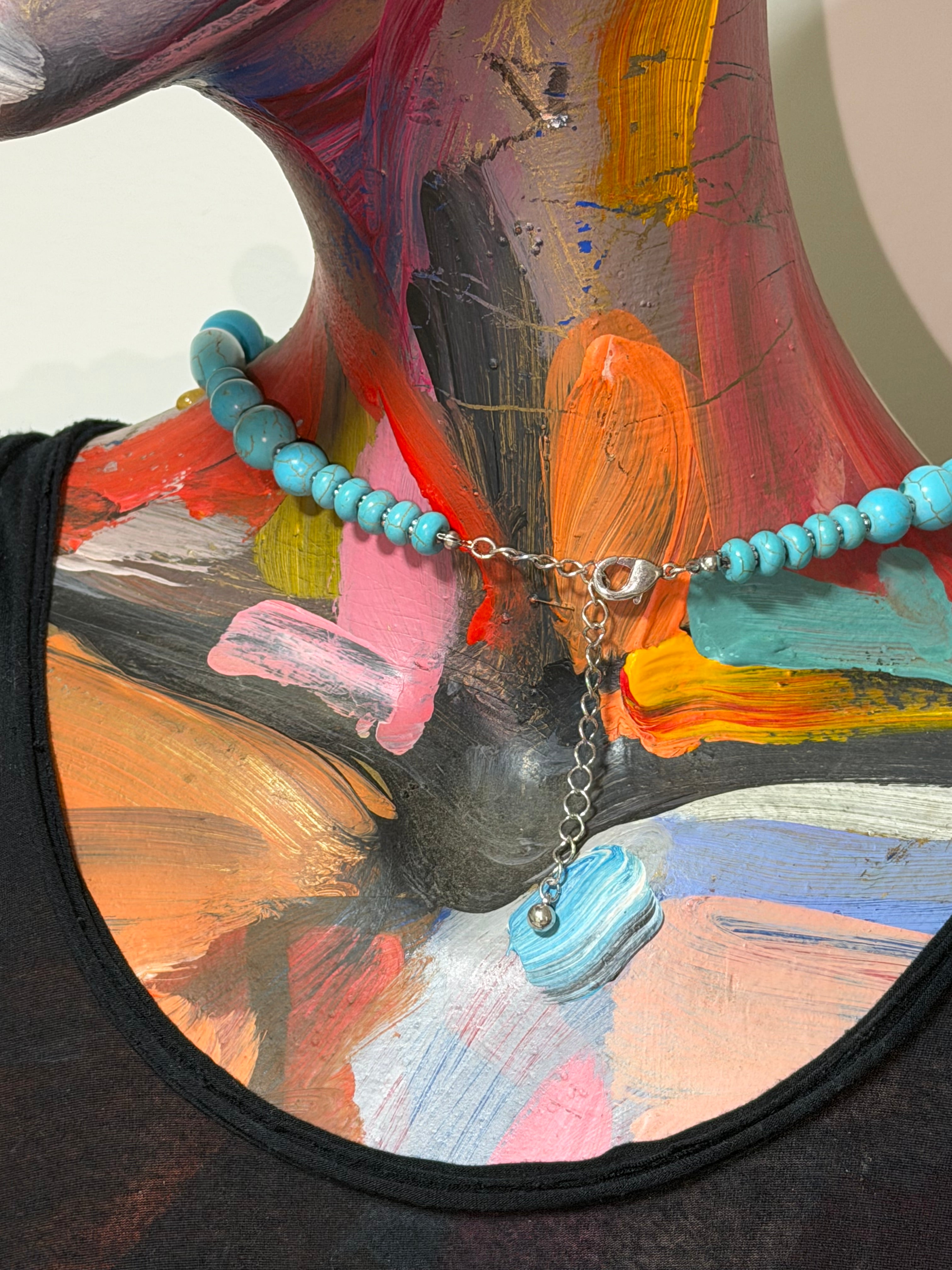 Vintage Turquoise Oracle Medallion Statement Necklace