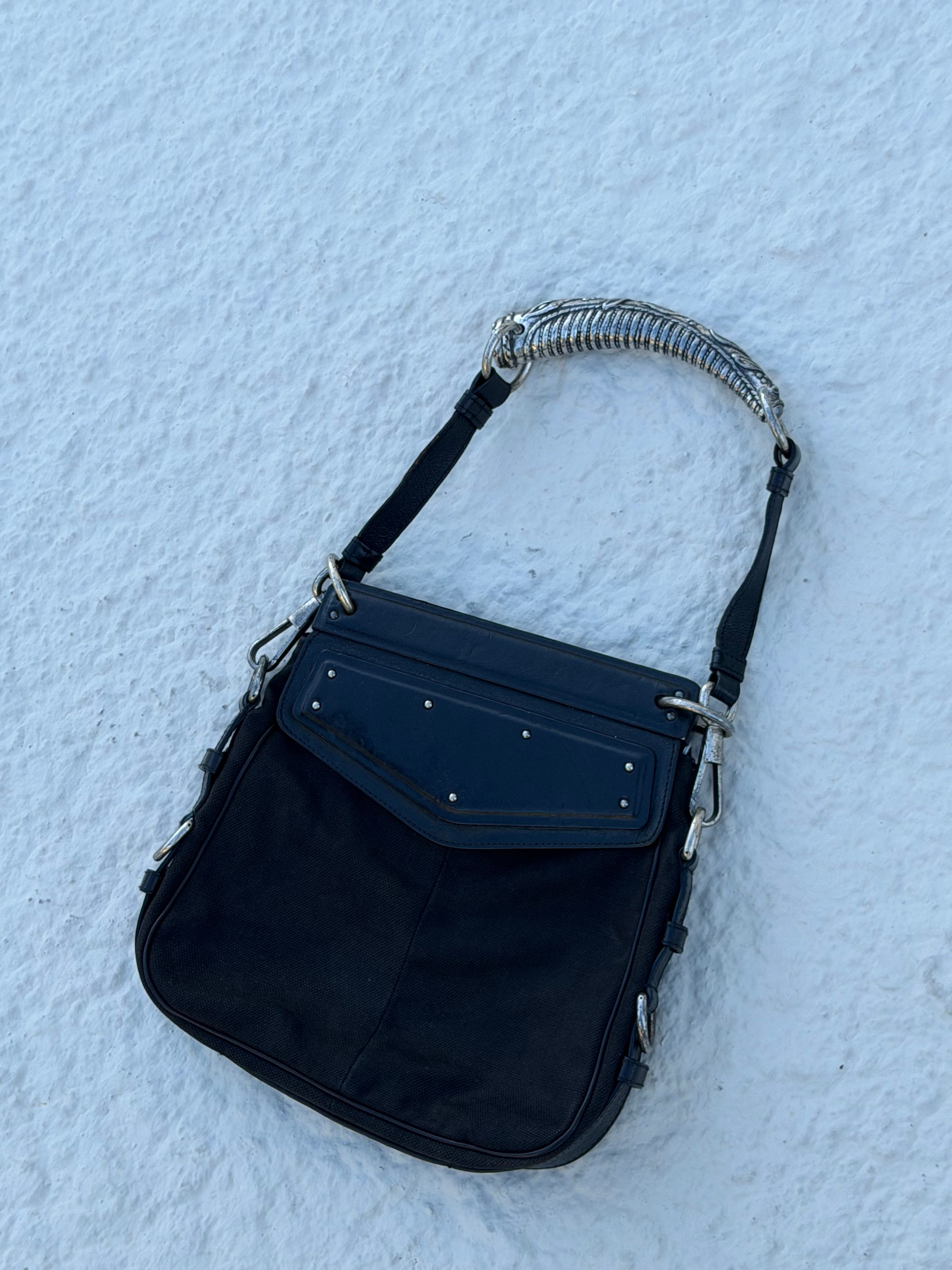 YSL  Mombasa Messenger Bag – Silver Antler Handle – Tom Ford Era (2001)