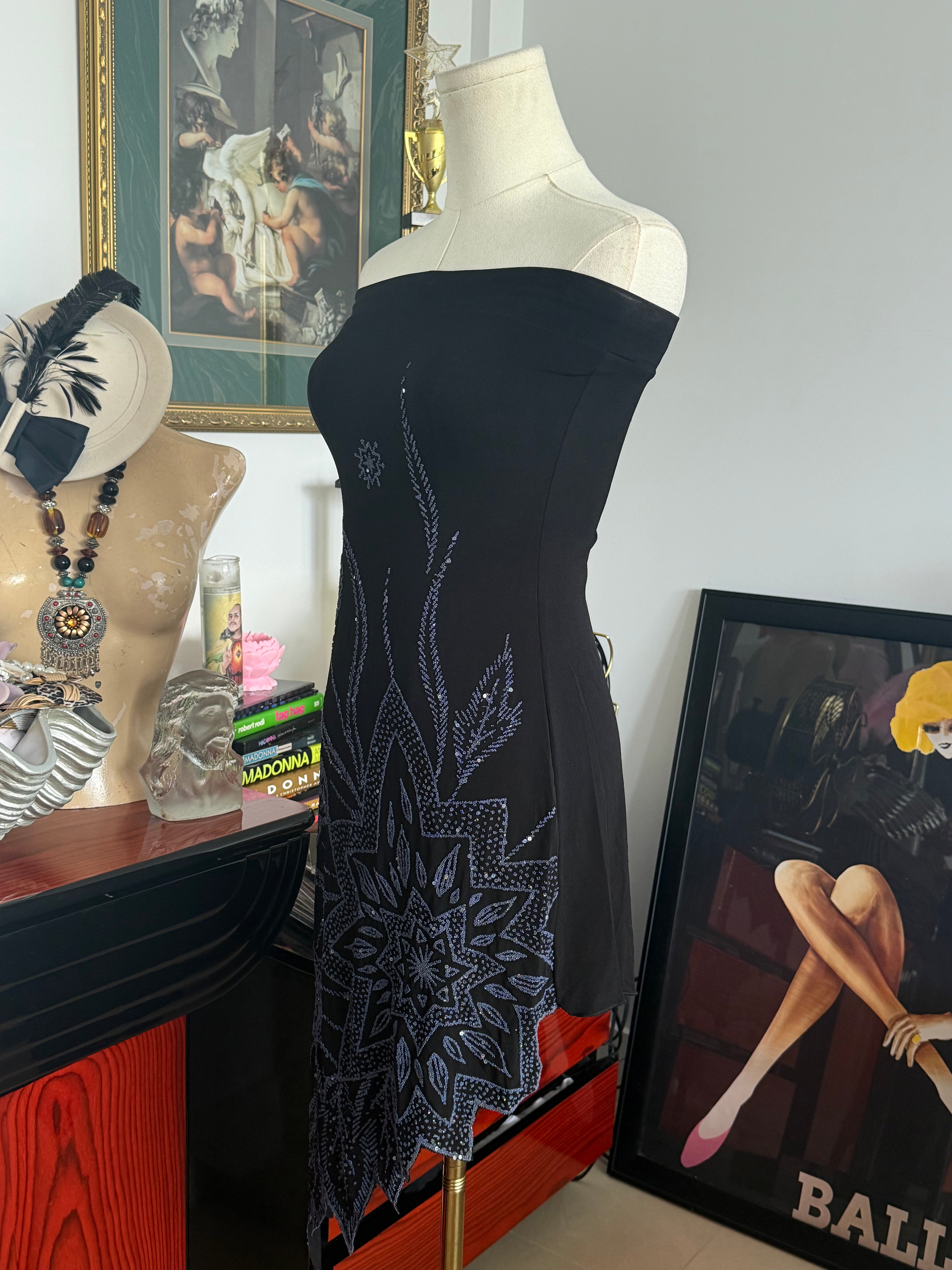 Vintage Lipstick Strapless Beaded Fairy Dress – Made in USA