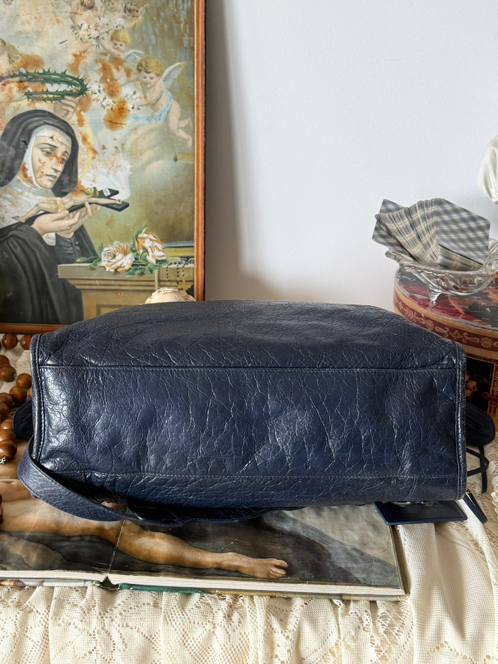 Balenciaga City Bag – Navy Blue Arena Leather (Late 2000s)