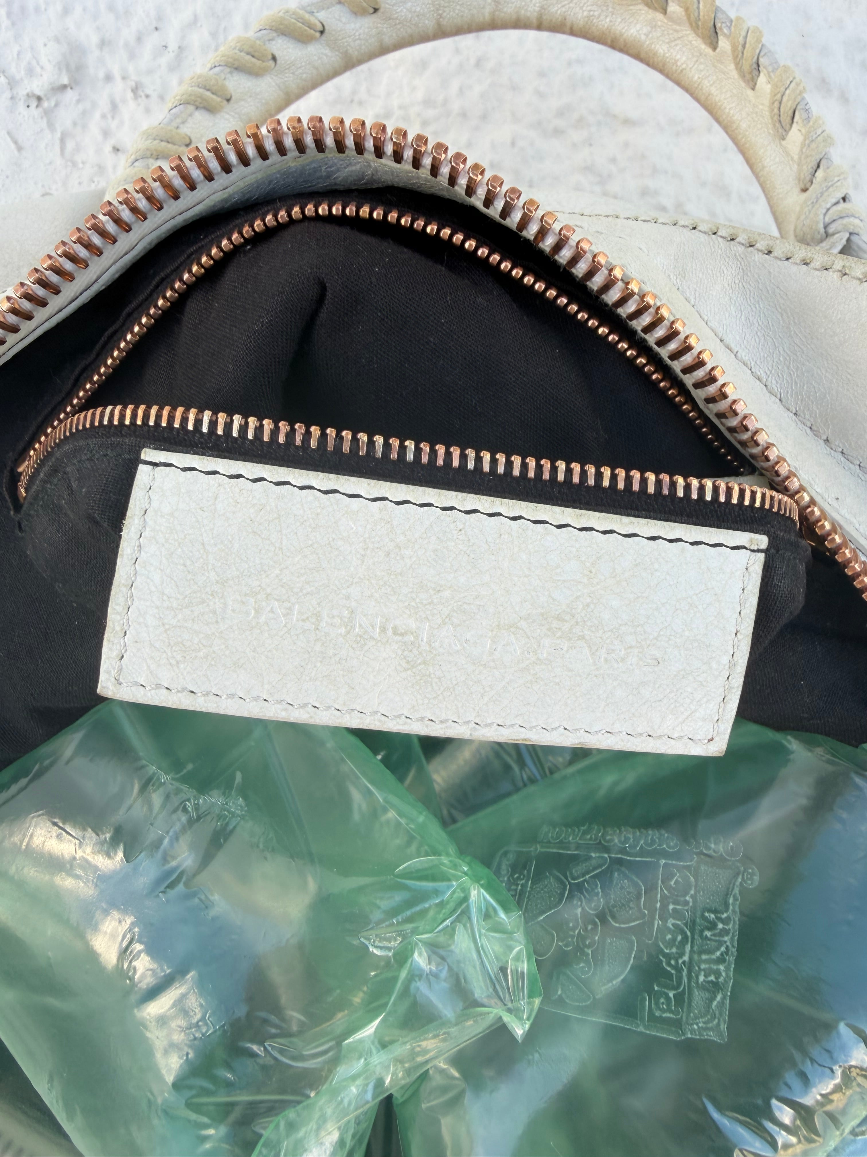 Balenciaga Classic City Bag – White Arena Leather with Giant 12 Rose Gold Studs 2011