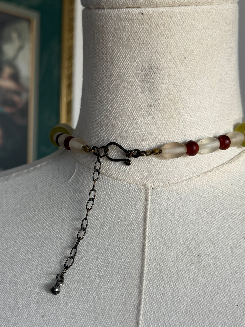 Earth Tone Beaded Spiral Pendant Statement Necklace