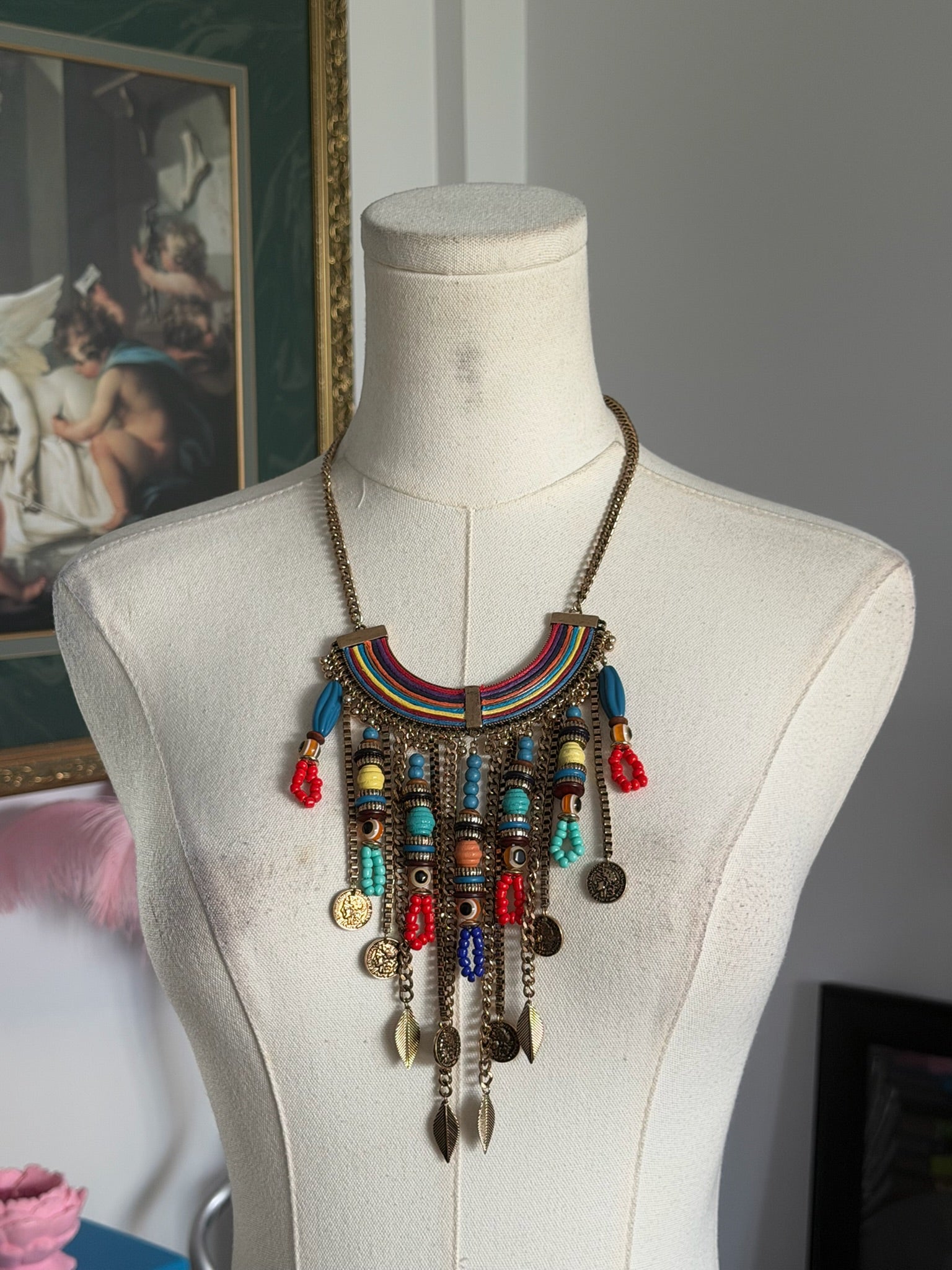 Bohemian Charm Bib Necklace | Festival Statement Necklace