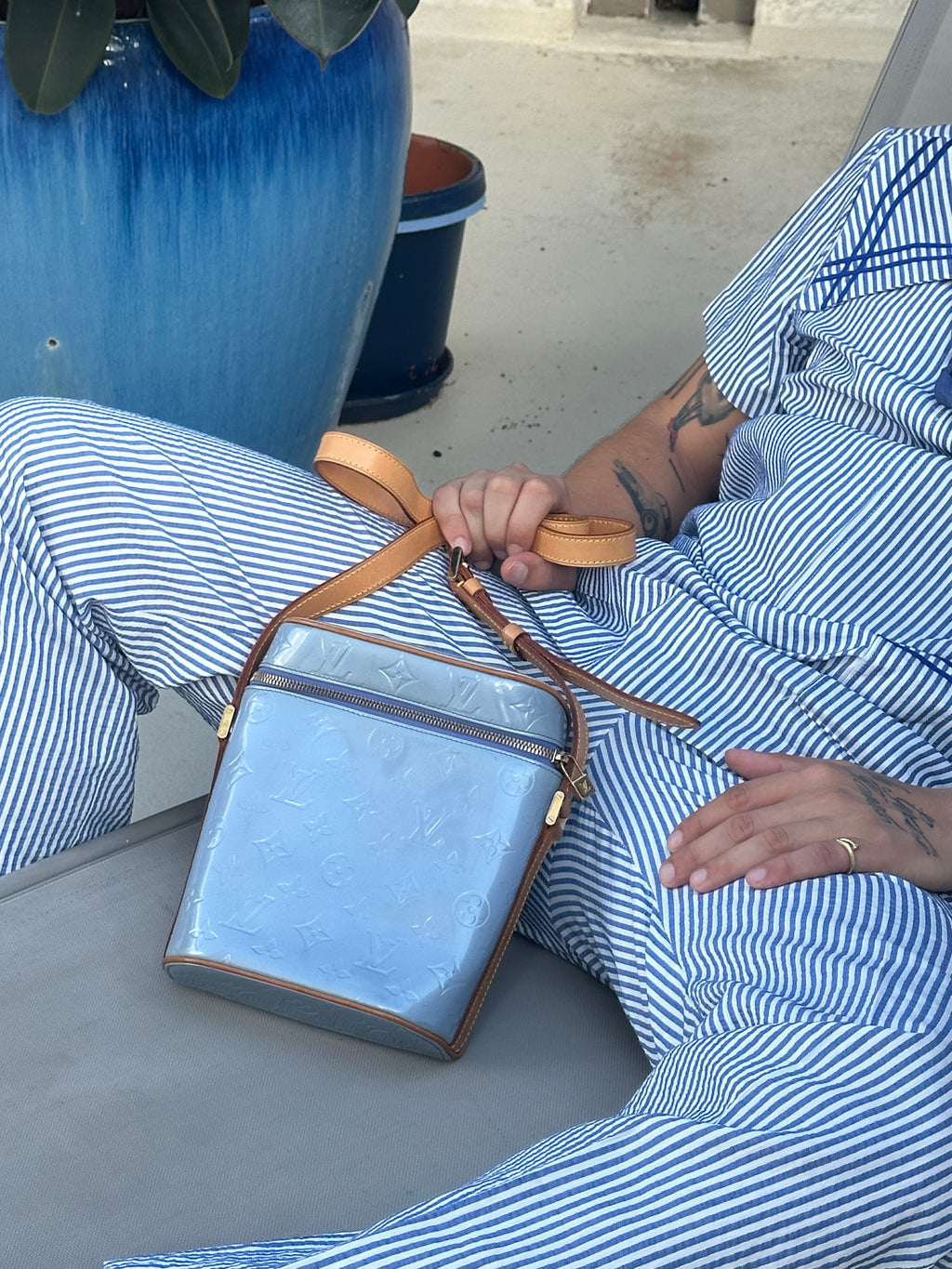 Louis Vuitton Vernis Baby Blue Vernis Shoulder Bag