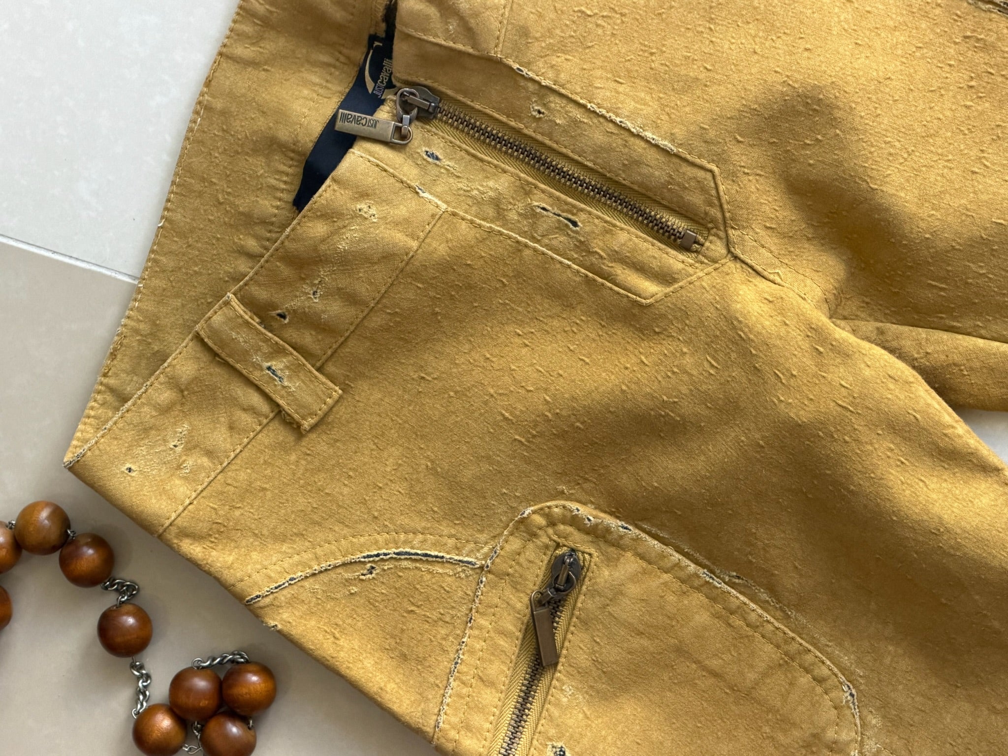 Just Cavalli Distressed Moto Pants 28