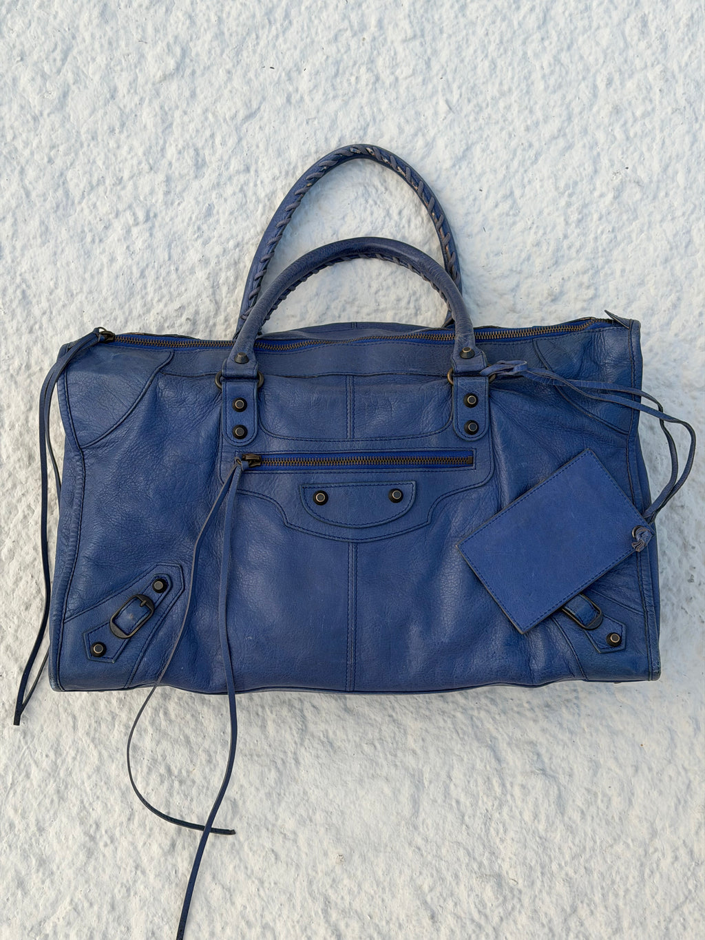 Balenciaga Work Bag in Blue Lambskin 2009