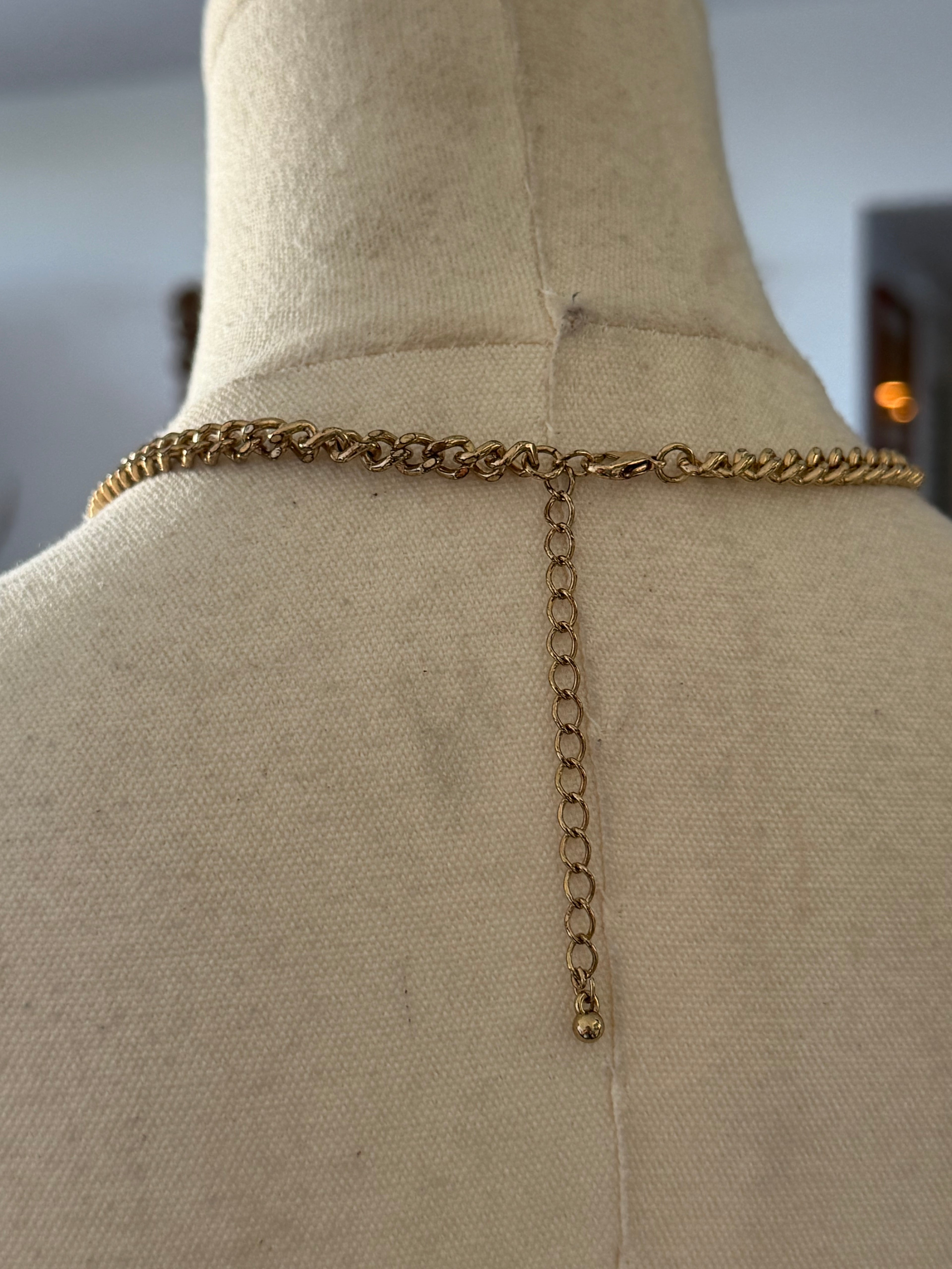 Olive Green Jewel Statement Necklace