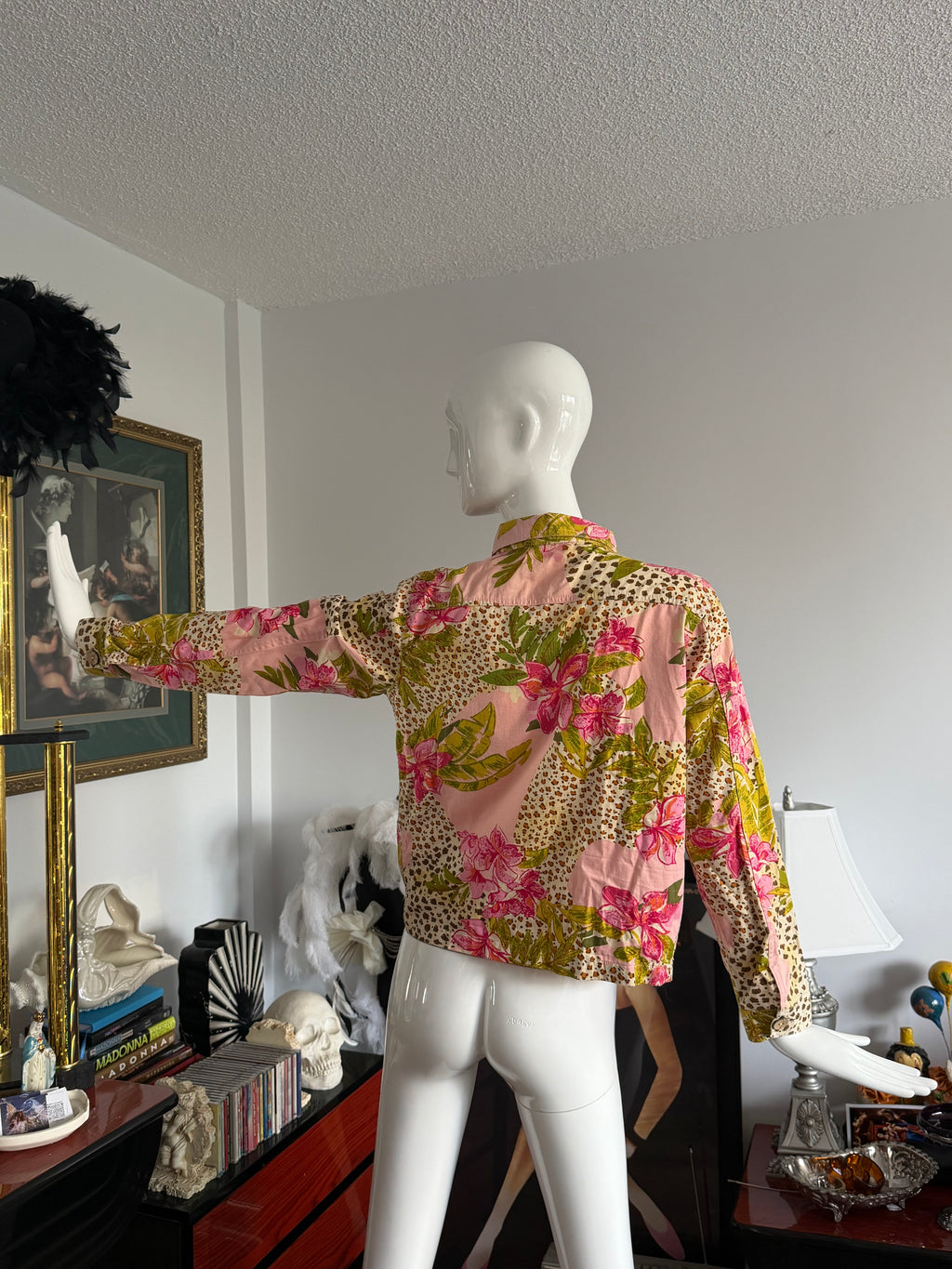 Jane Ashley Casual Lifestyle Floral Leopard Print Embellished Jacket