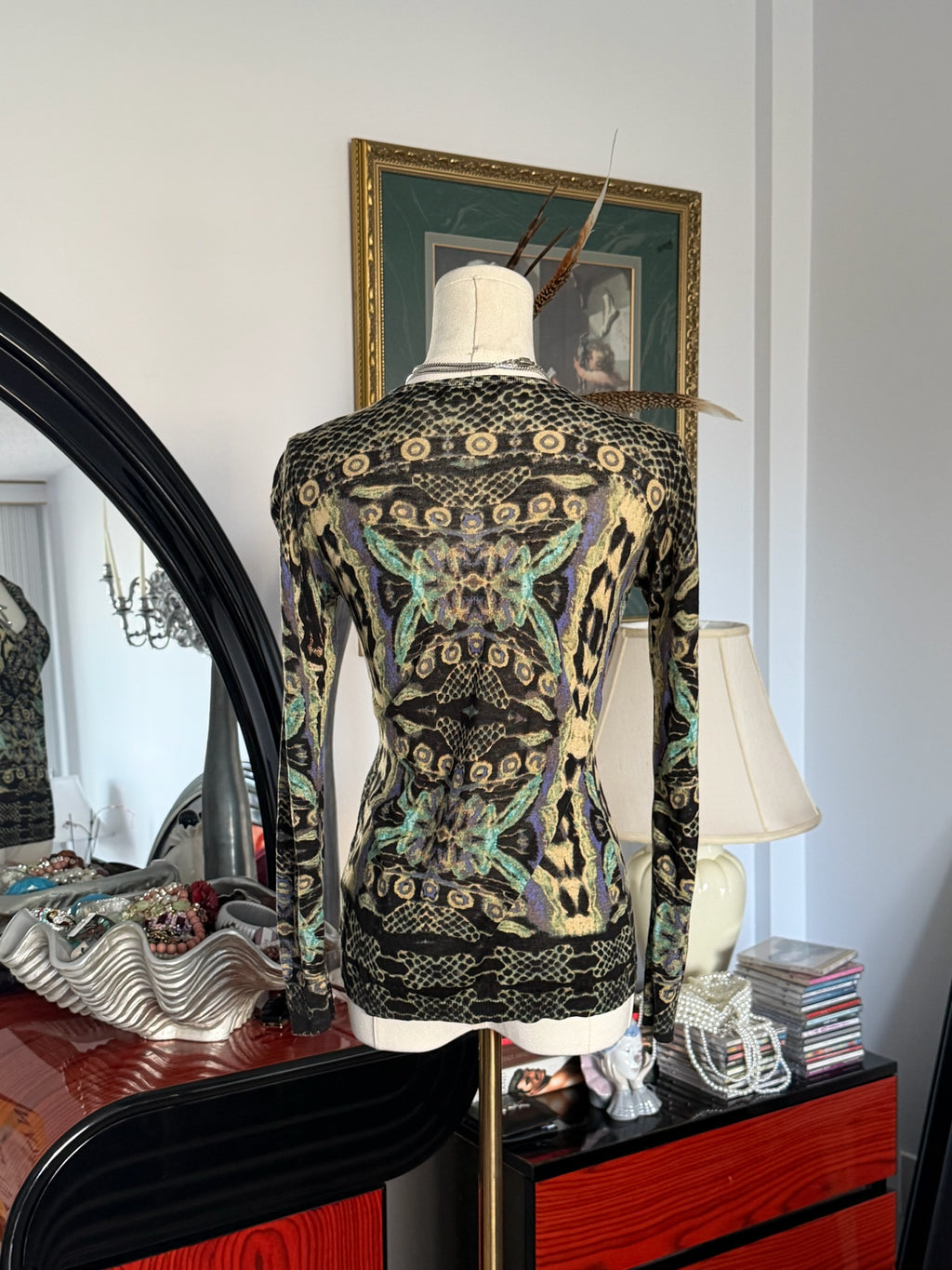 Vintage Butterfly Wrap Top xs