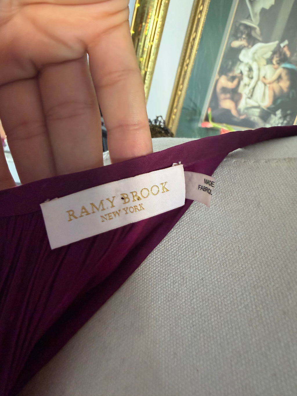 Ramy Brook Berry Draped Drop-Waist Mini Dress xs-s