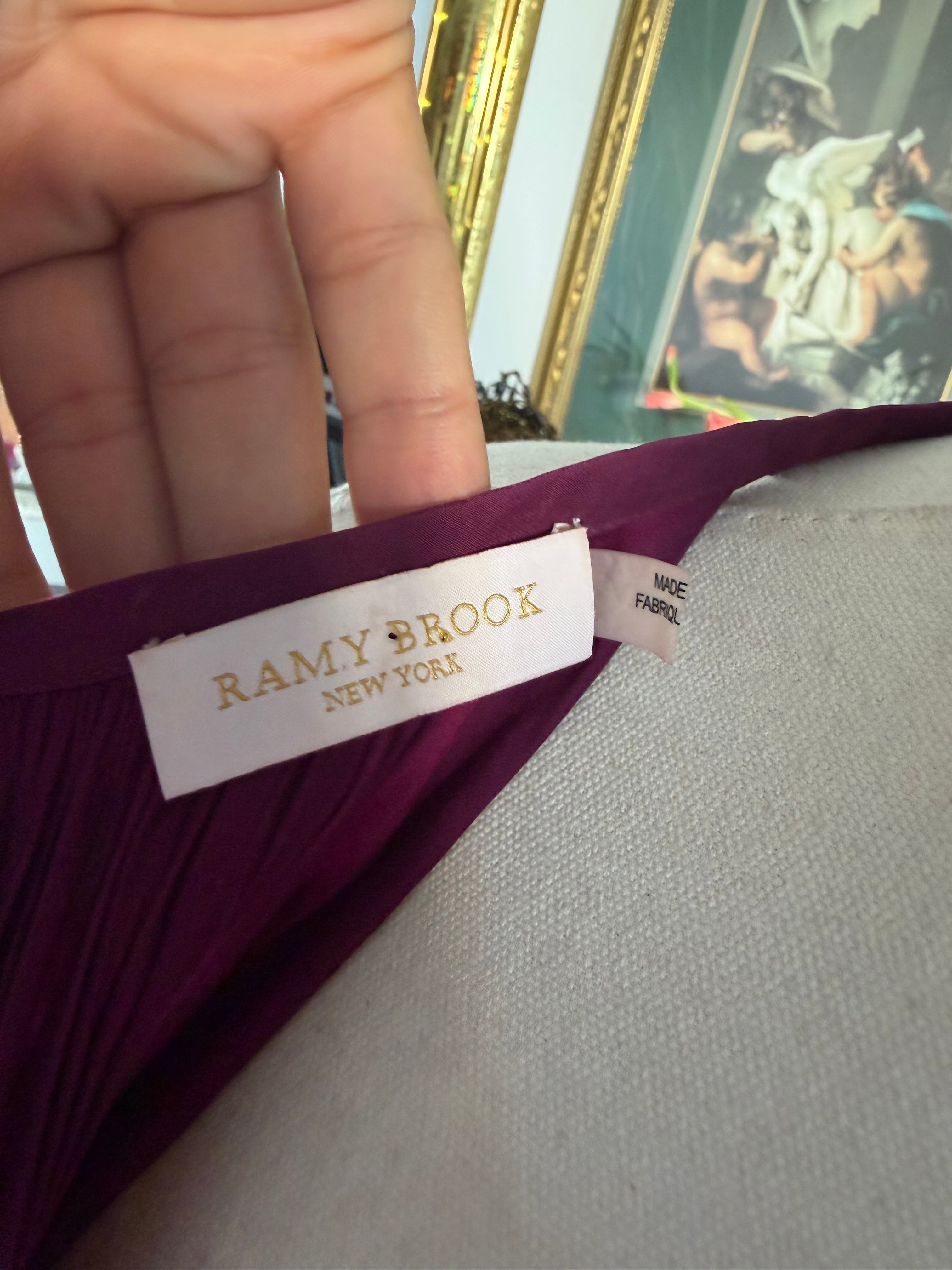 Ramy Brook Berry Draped Drop-Waist Mini Dress xs-s
