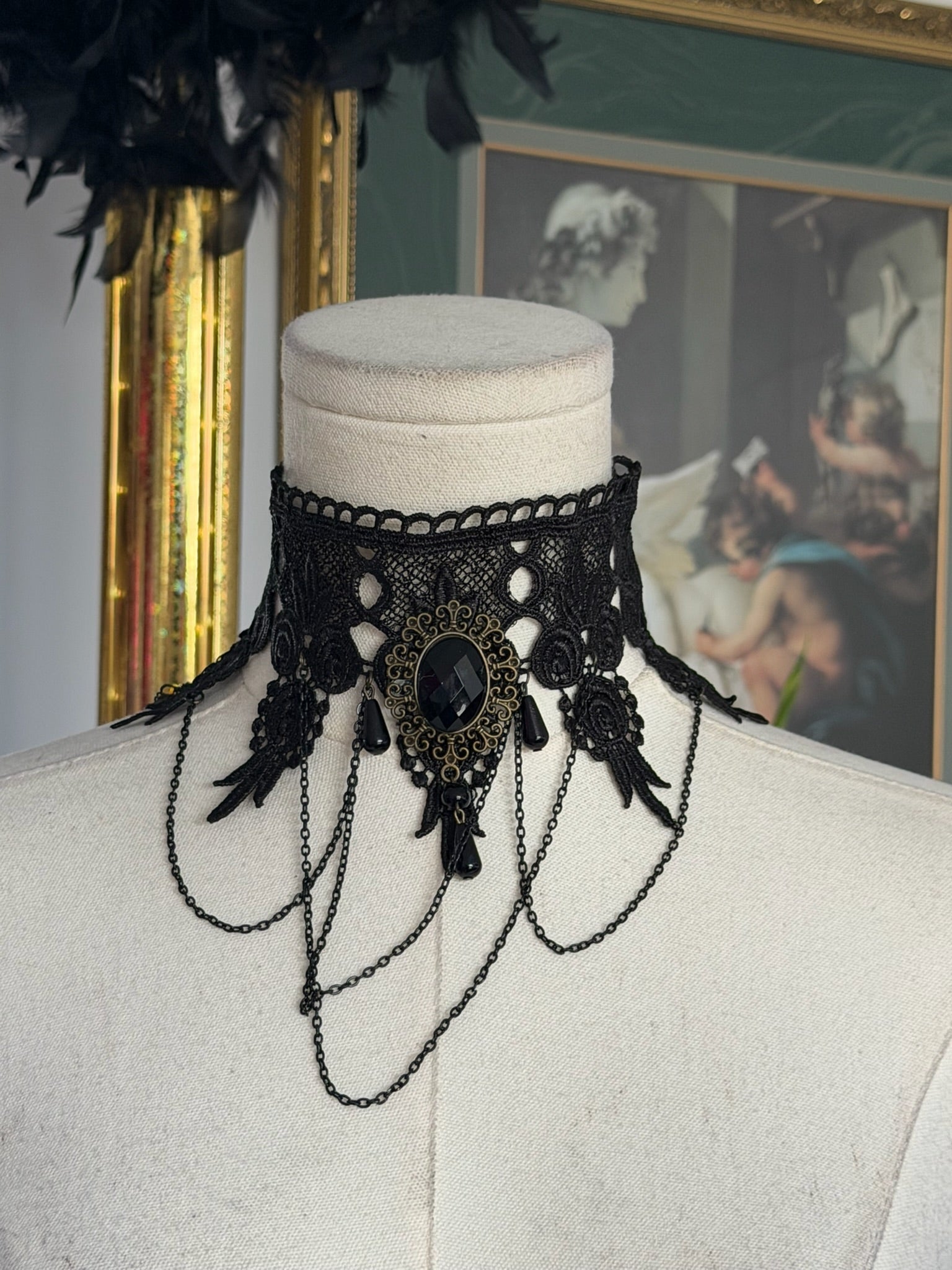 Victorian Gothic Lace Choker Necklace