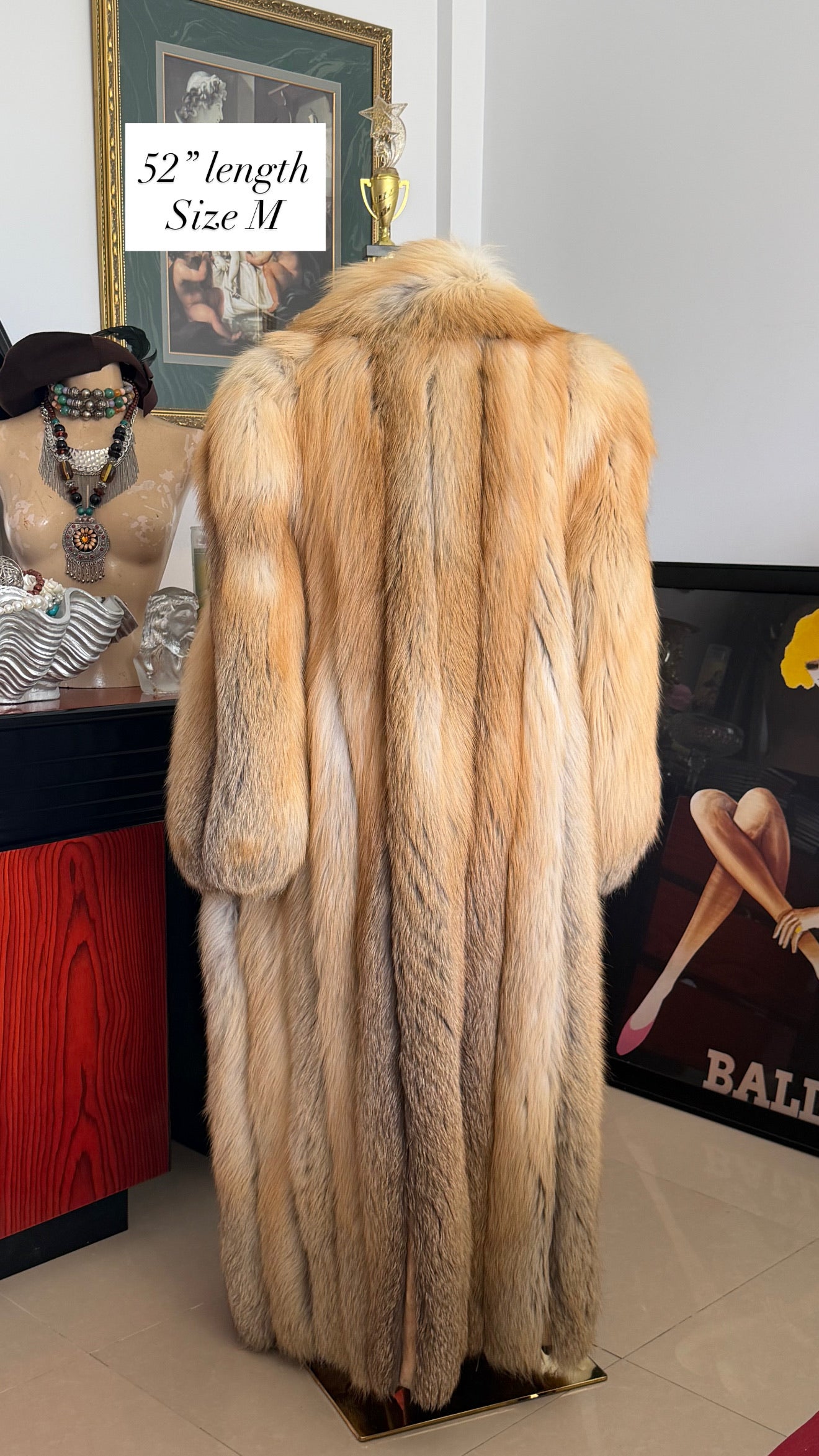 Vintage Full Length Genuine Fox Fur Coat