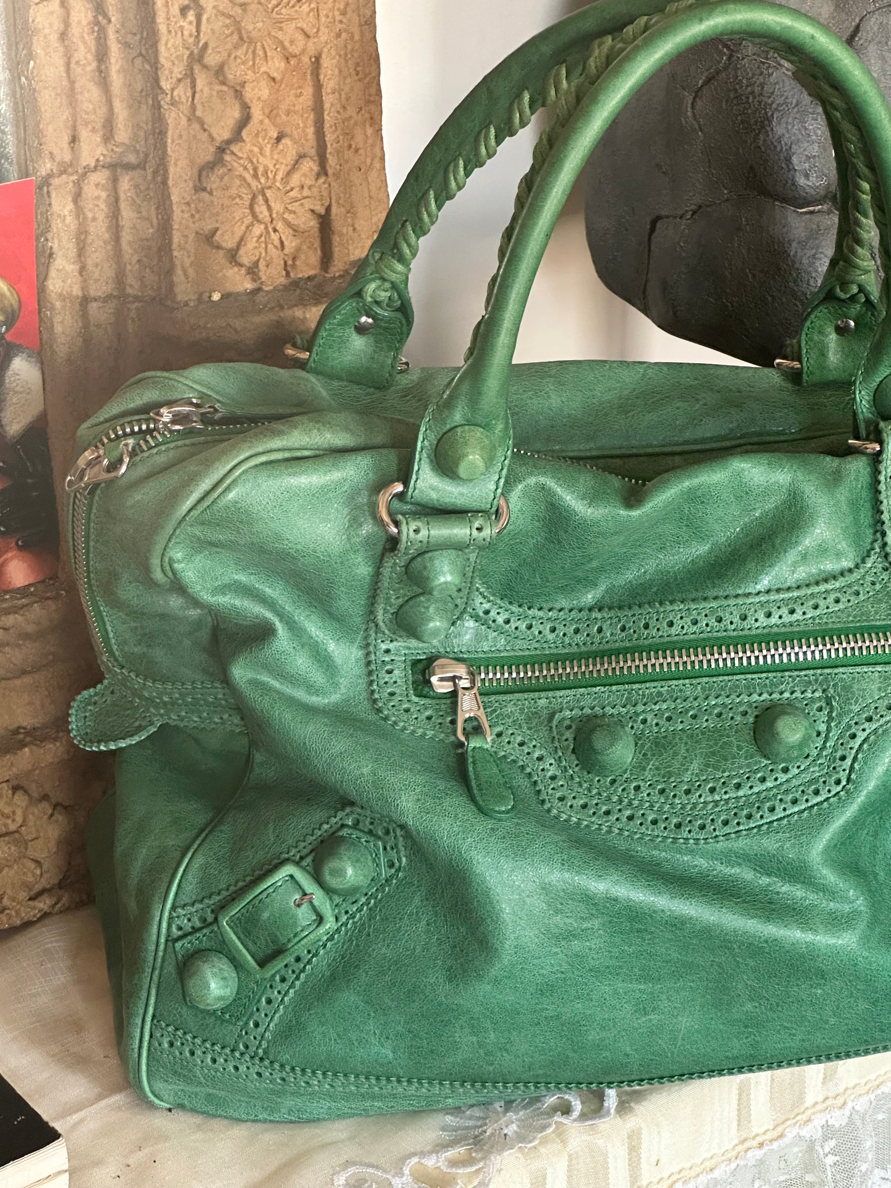 Emerald Green Brogue 12" City bag