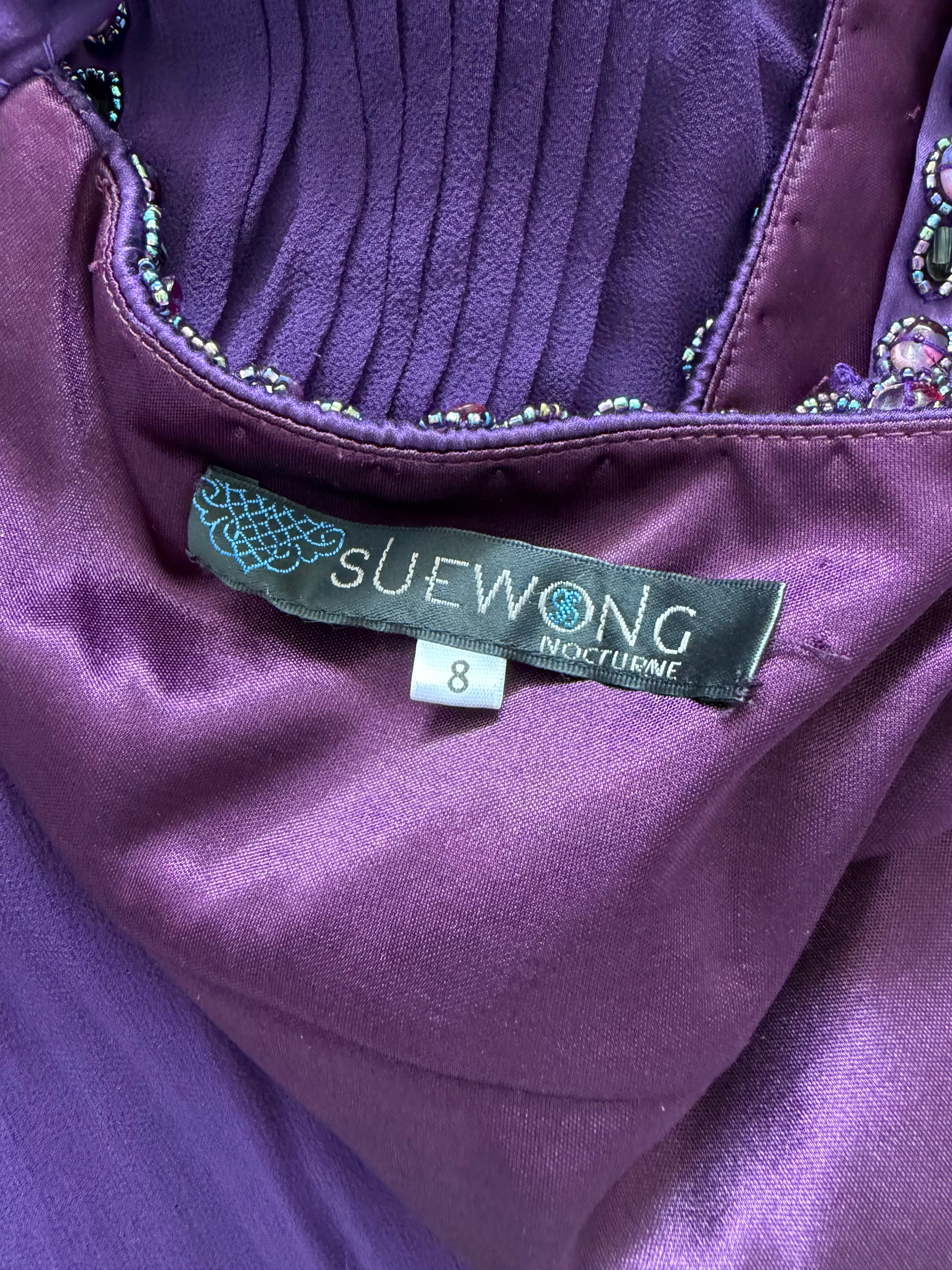 Vintage Sue Wong Nocturne rich purple embellished gown