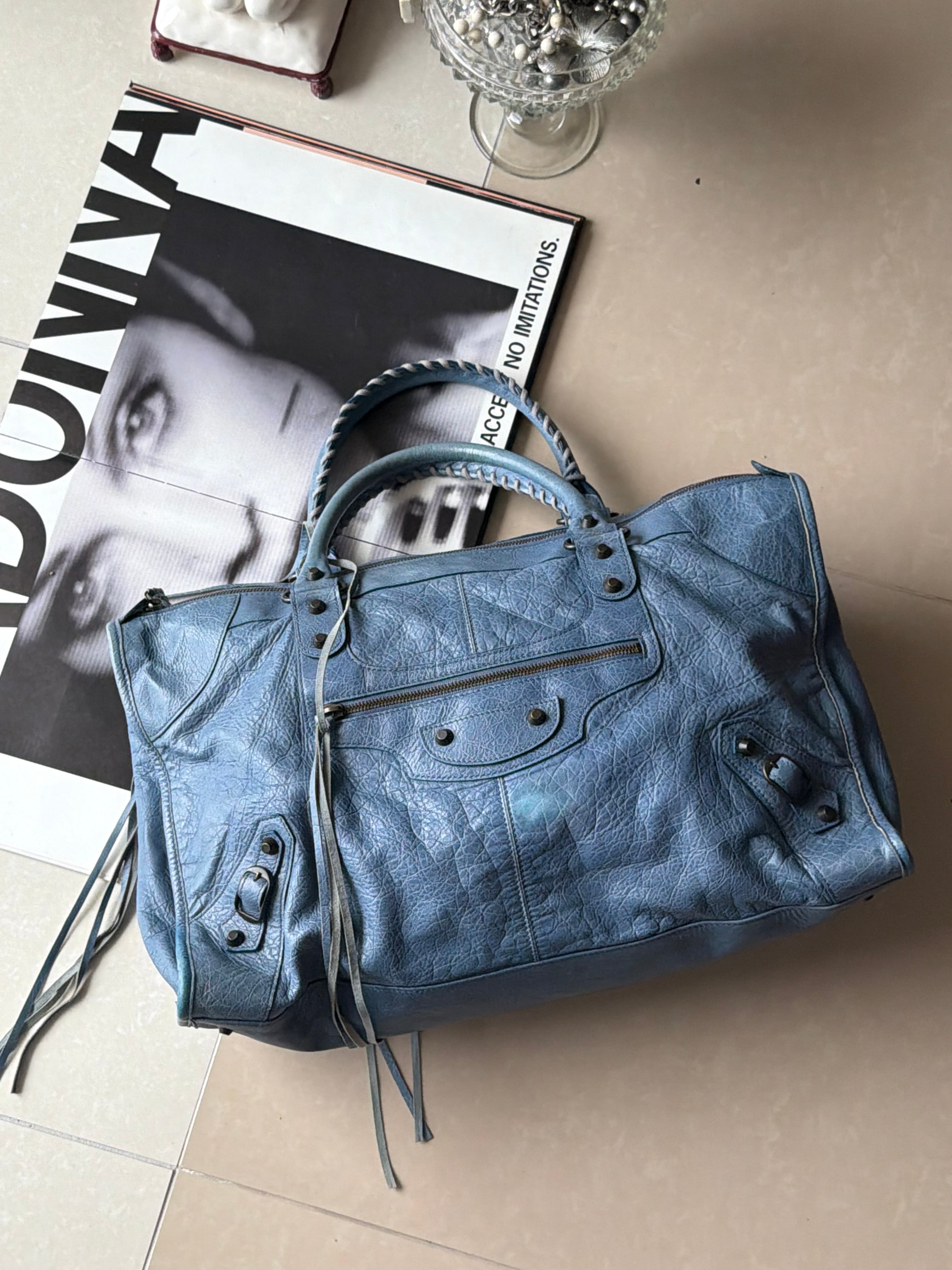 Balenciaga Work Bag – Dusty Sky Blue (Circa 2007–2008)