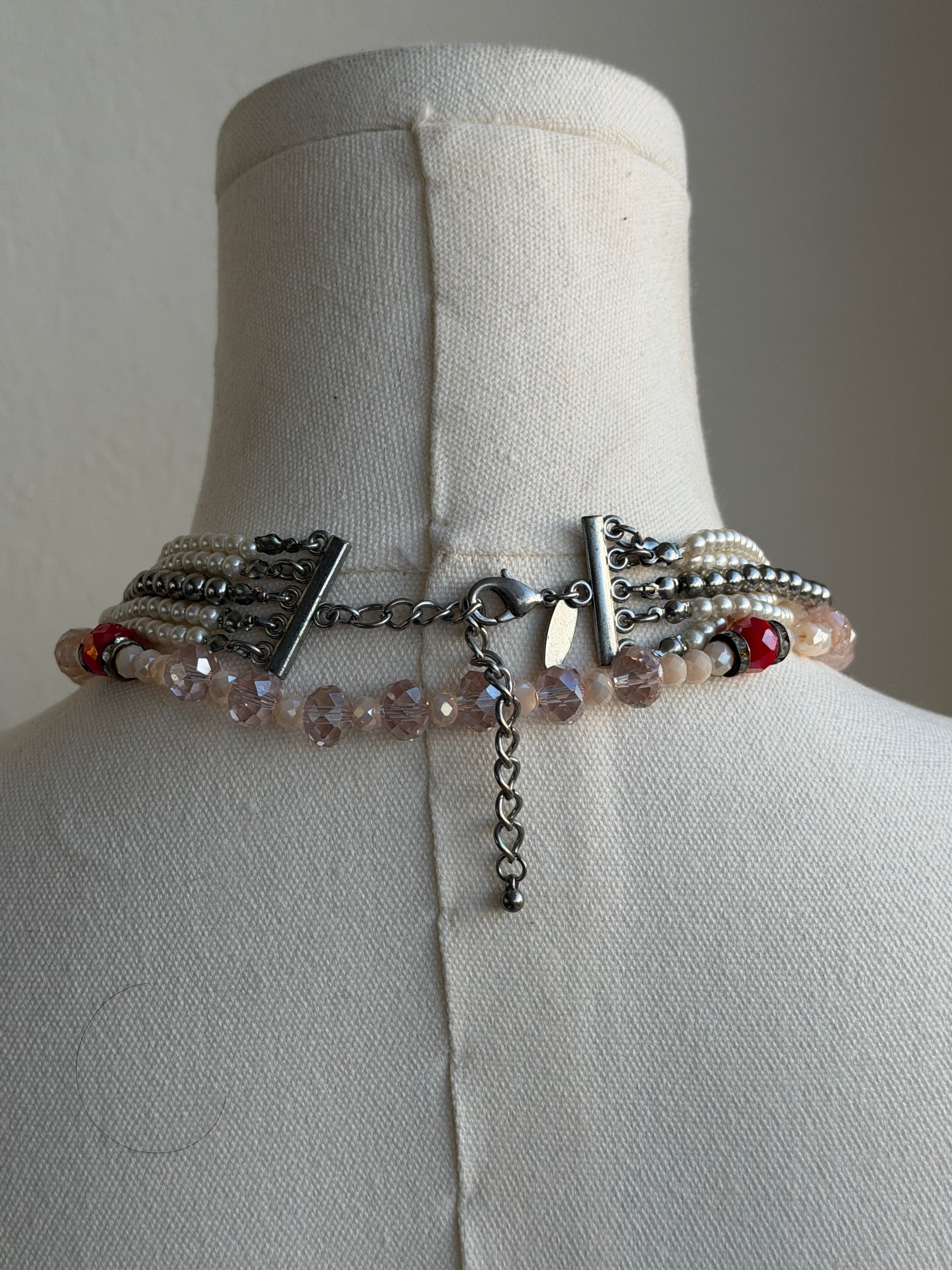 Baroque Pearl & Black Cameo Statement Necklace