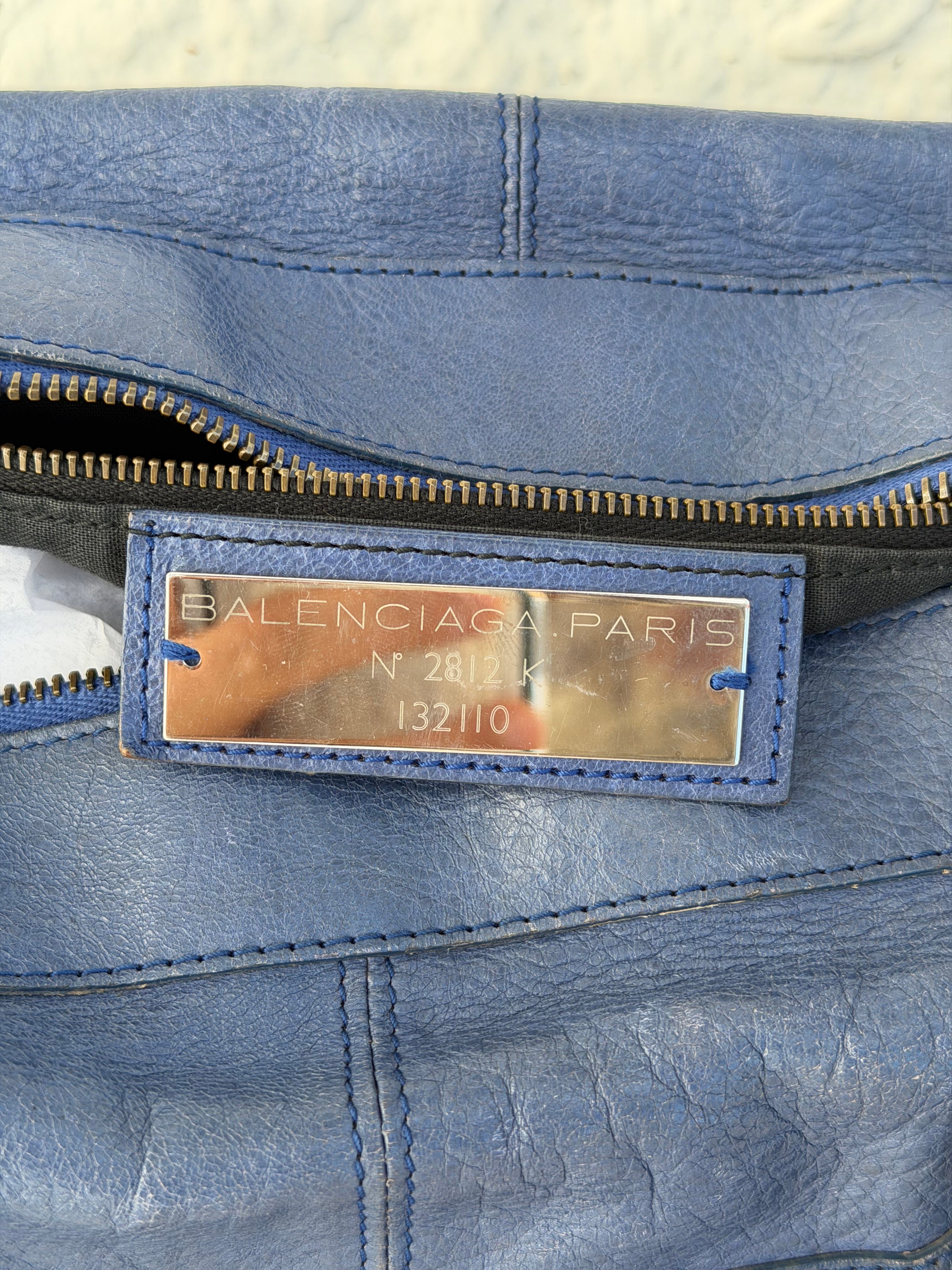 Balenciaga Work Bag in Blue Lambskin 2009
