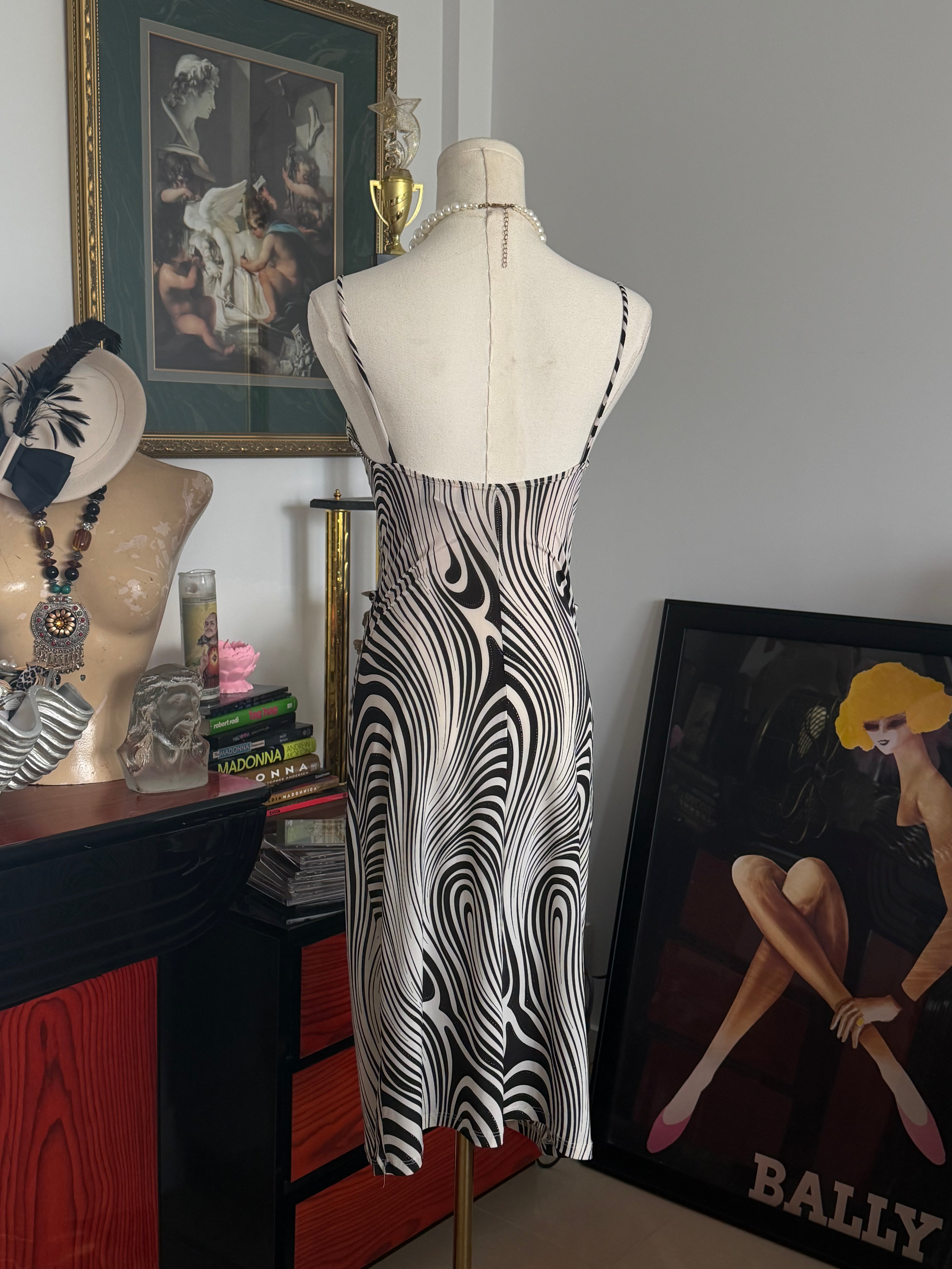 Vintage Y2K Made in USA Optical Illusion Dress - XS-S