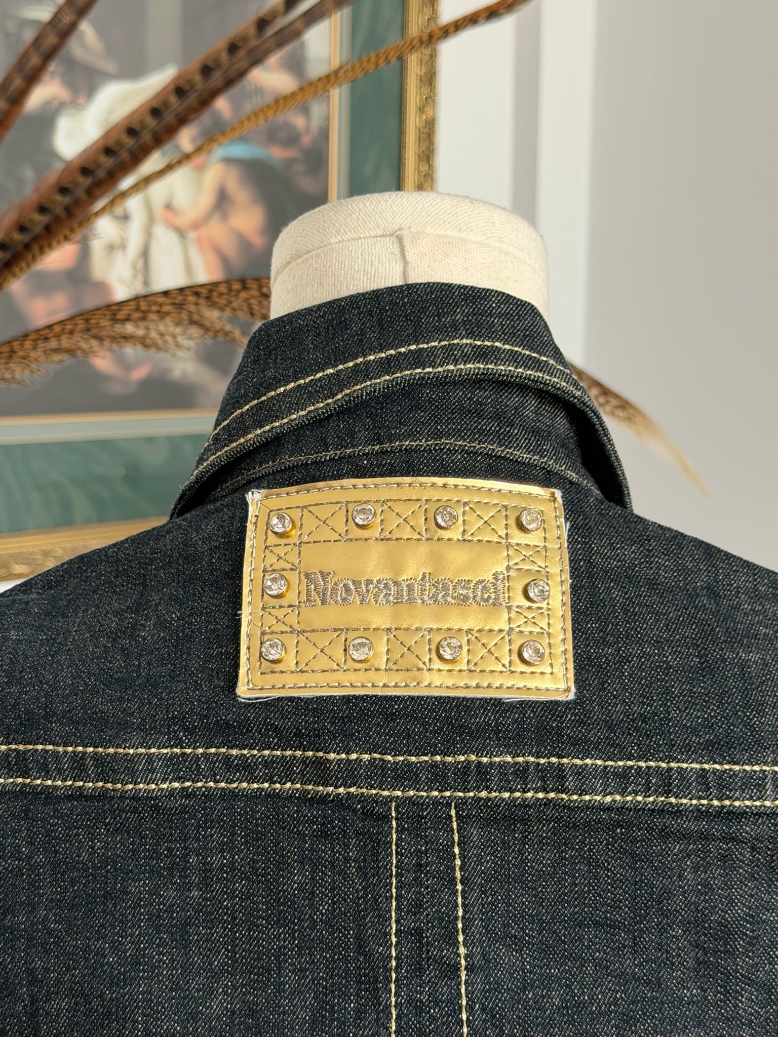 Y2K dark denim fitted vest M