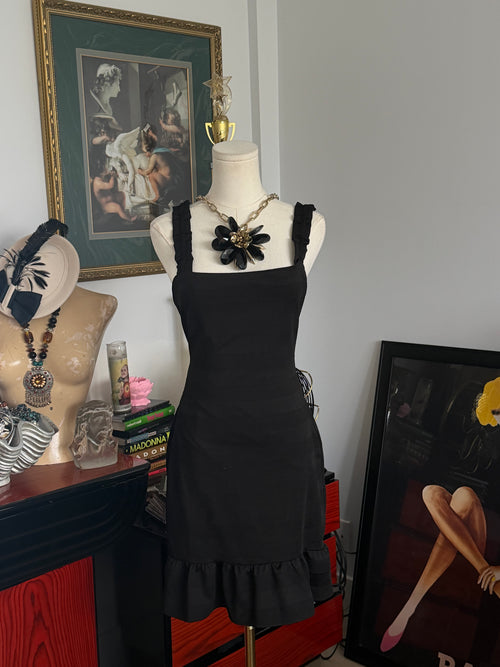 BCBG Black Ruffle Hem Mini Dress-S