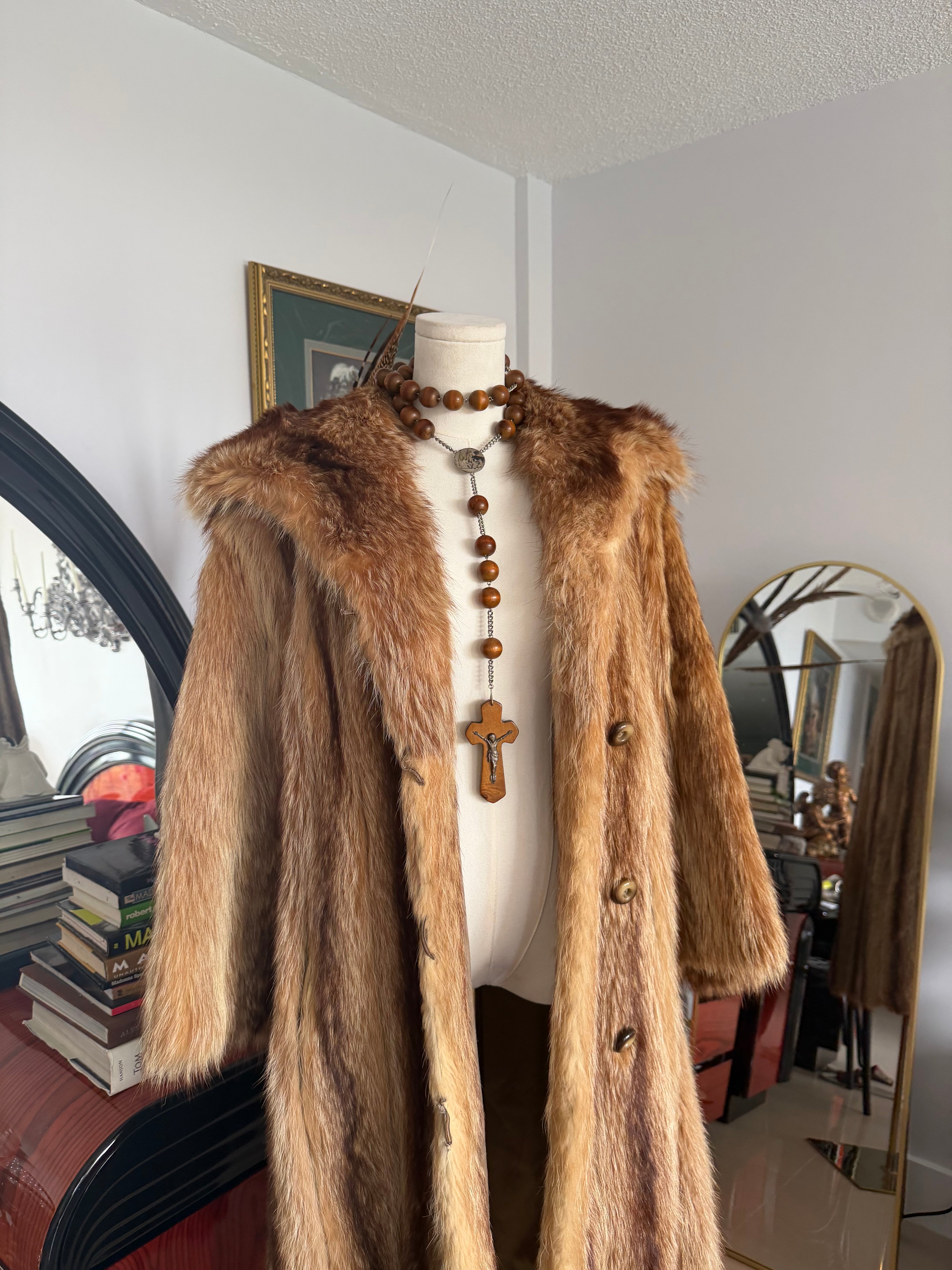 Vintage Real Fox-Type Fur Coat – Size Small / Medium