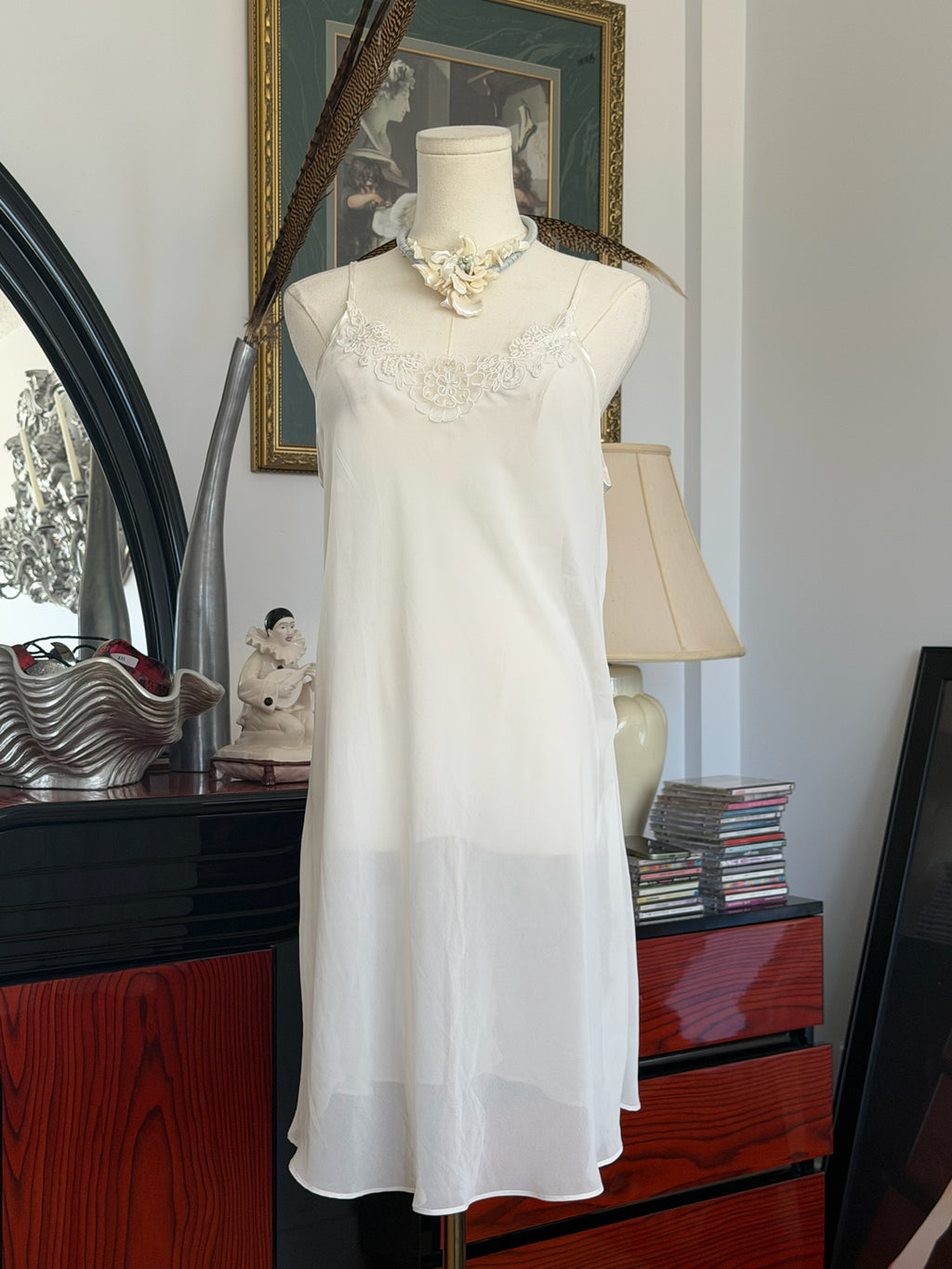 Sheer Ivory Slip Dress