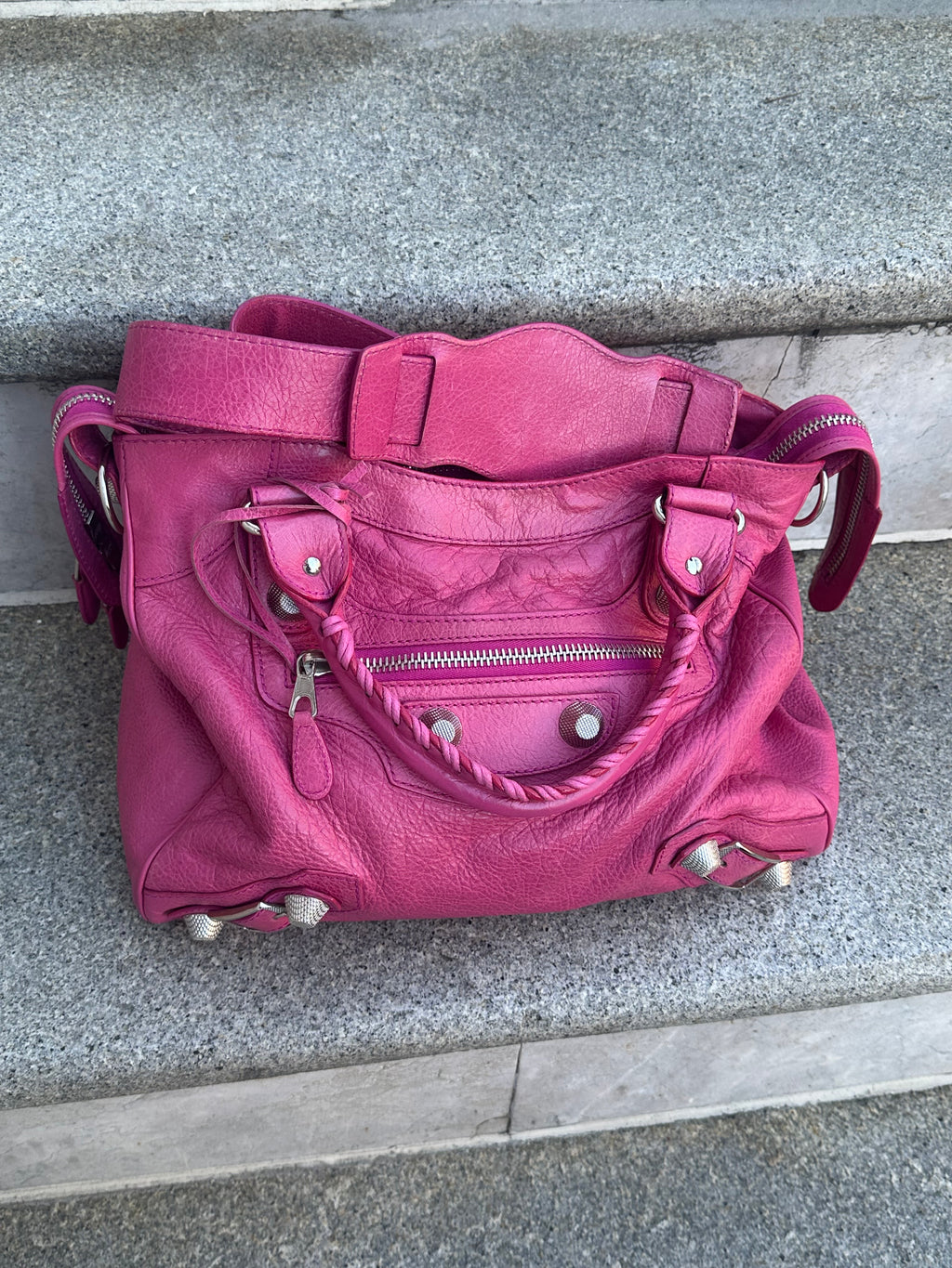 Balenciaga Velo – Giant 12 Silver Hardware – Fuchsia Arena Lambskin 2012