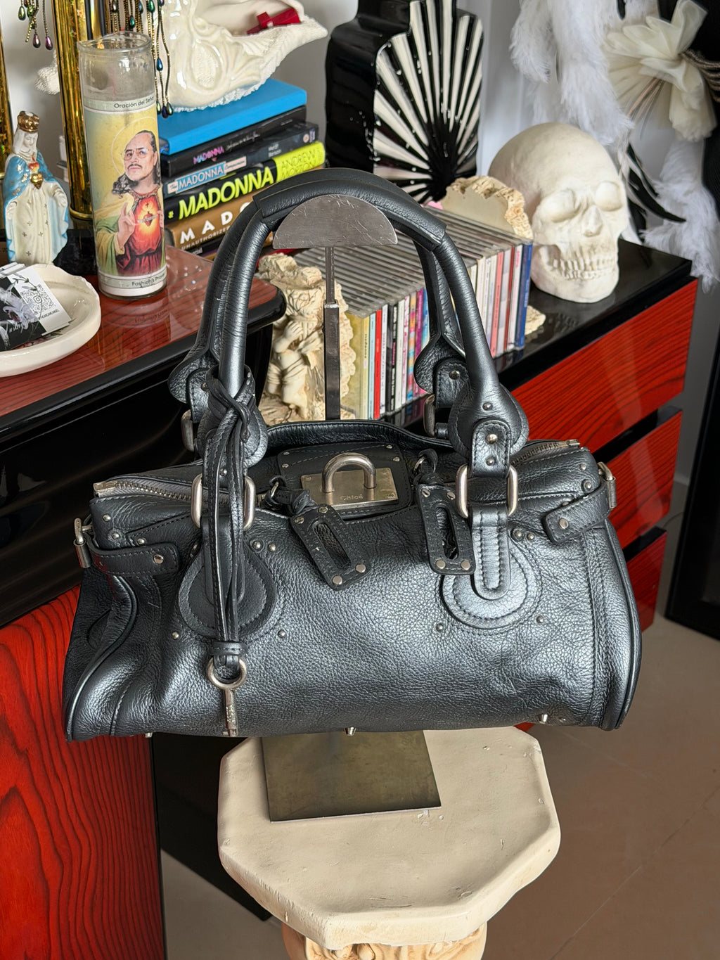 Chloé Paddington  Pebbled Leather Satchel Bag