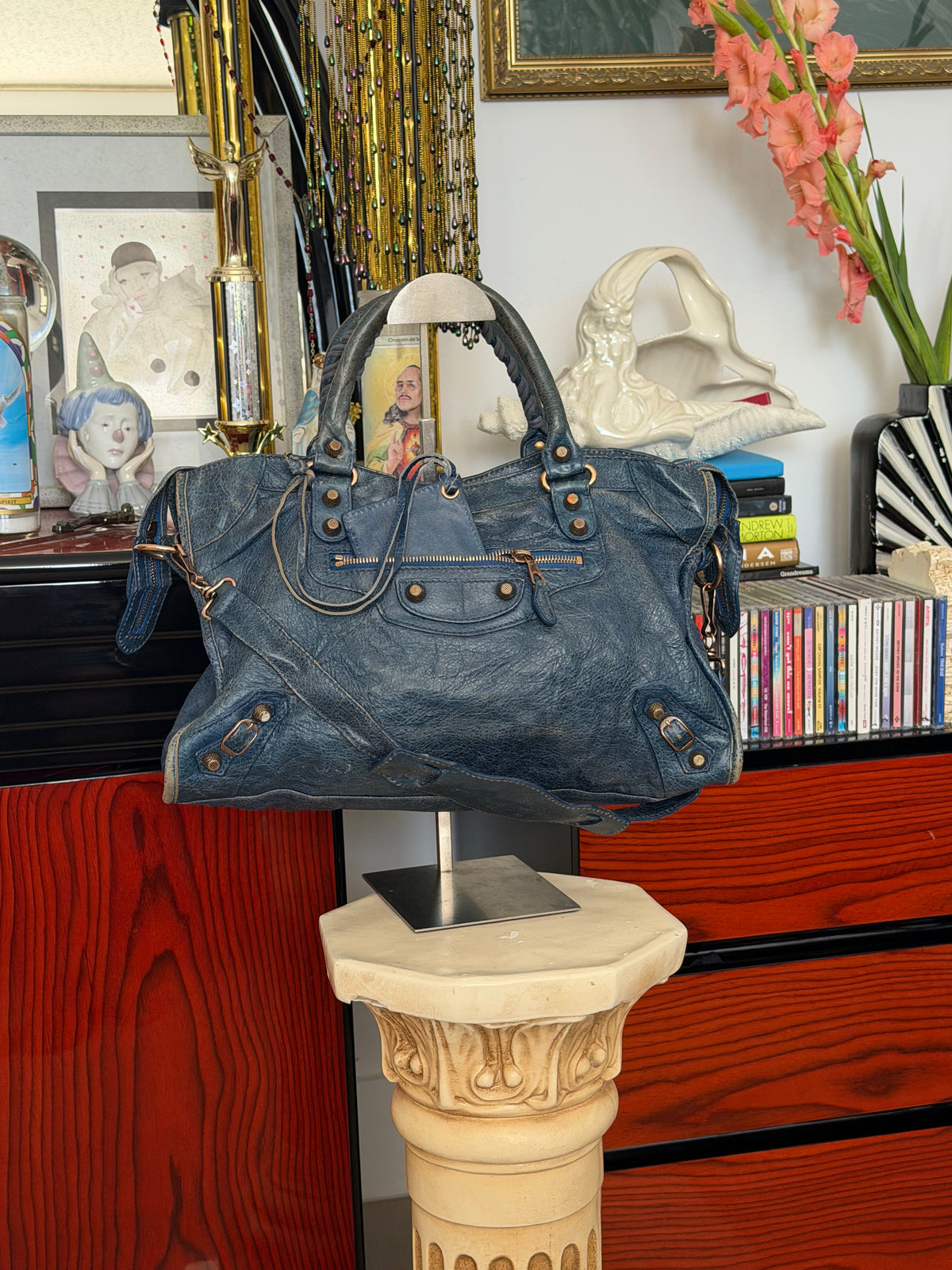 2013 Balenciaga Giant 12 City Bag in Bleu Indigo with Rose Gold Hardware
