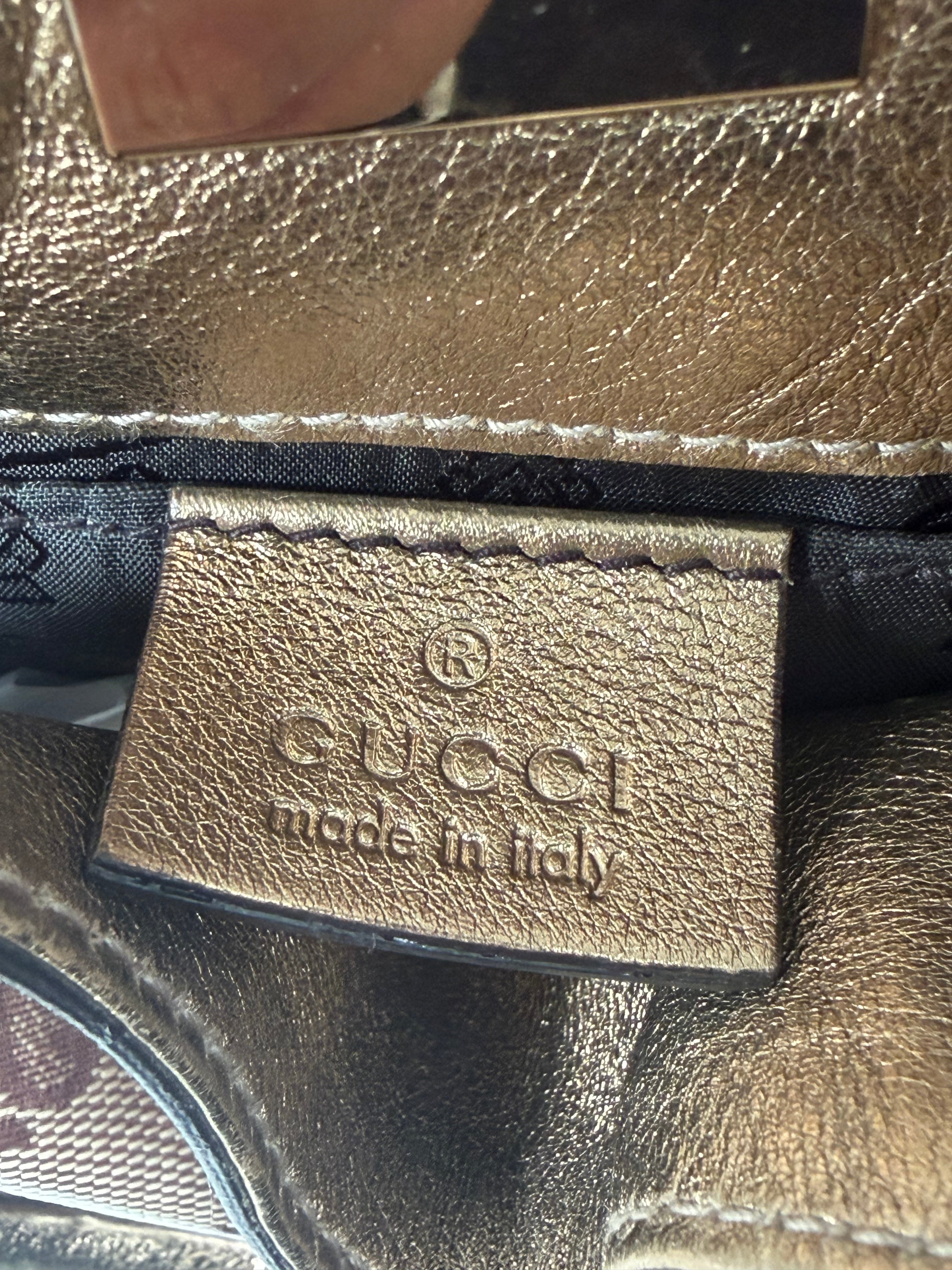 Gucci Mini Indy Metallic Bronze GG Bag 2008