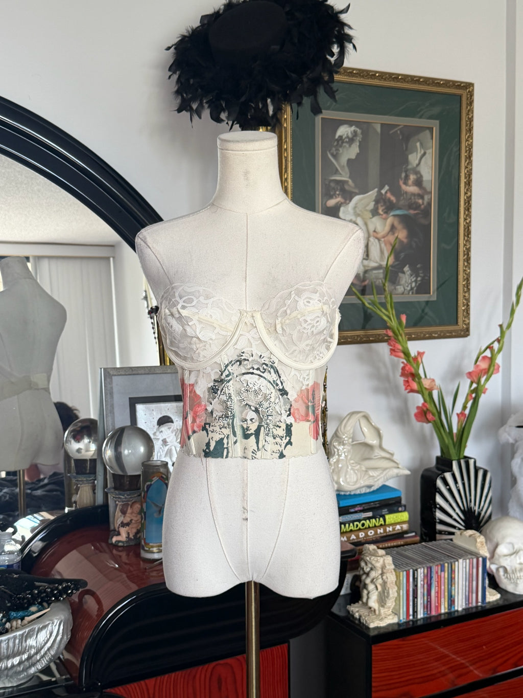 Arcane Angel One-of-One Upcycled Sheer Rose Corset