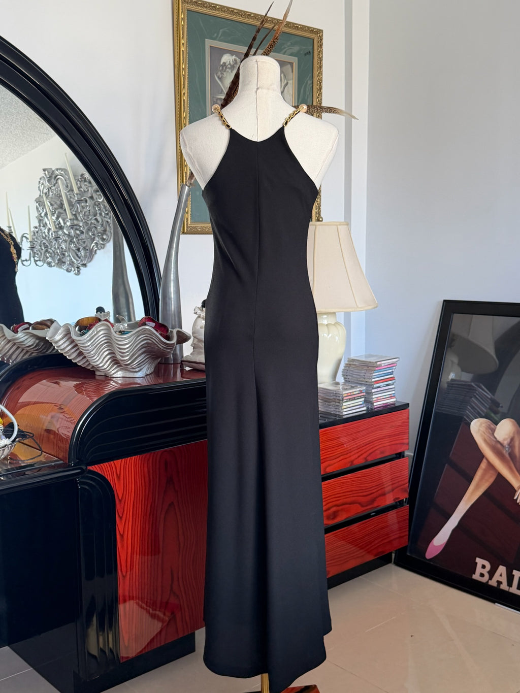 Black Halter Maxi Dress (Liquid Silhouette)