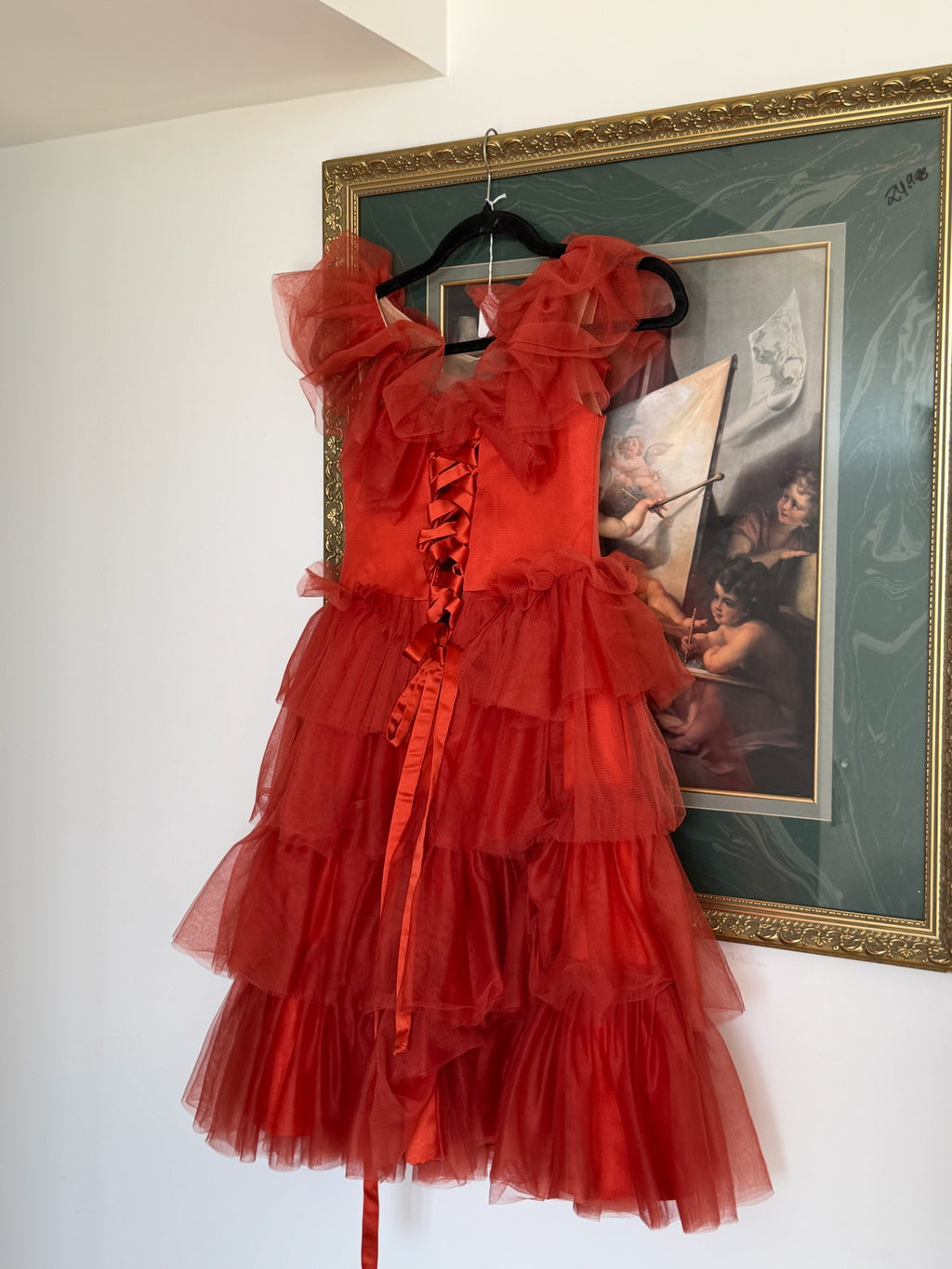 Burnt Terracotta Ruffle Tulle Dress