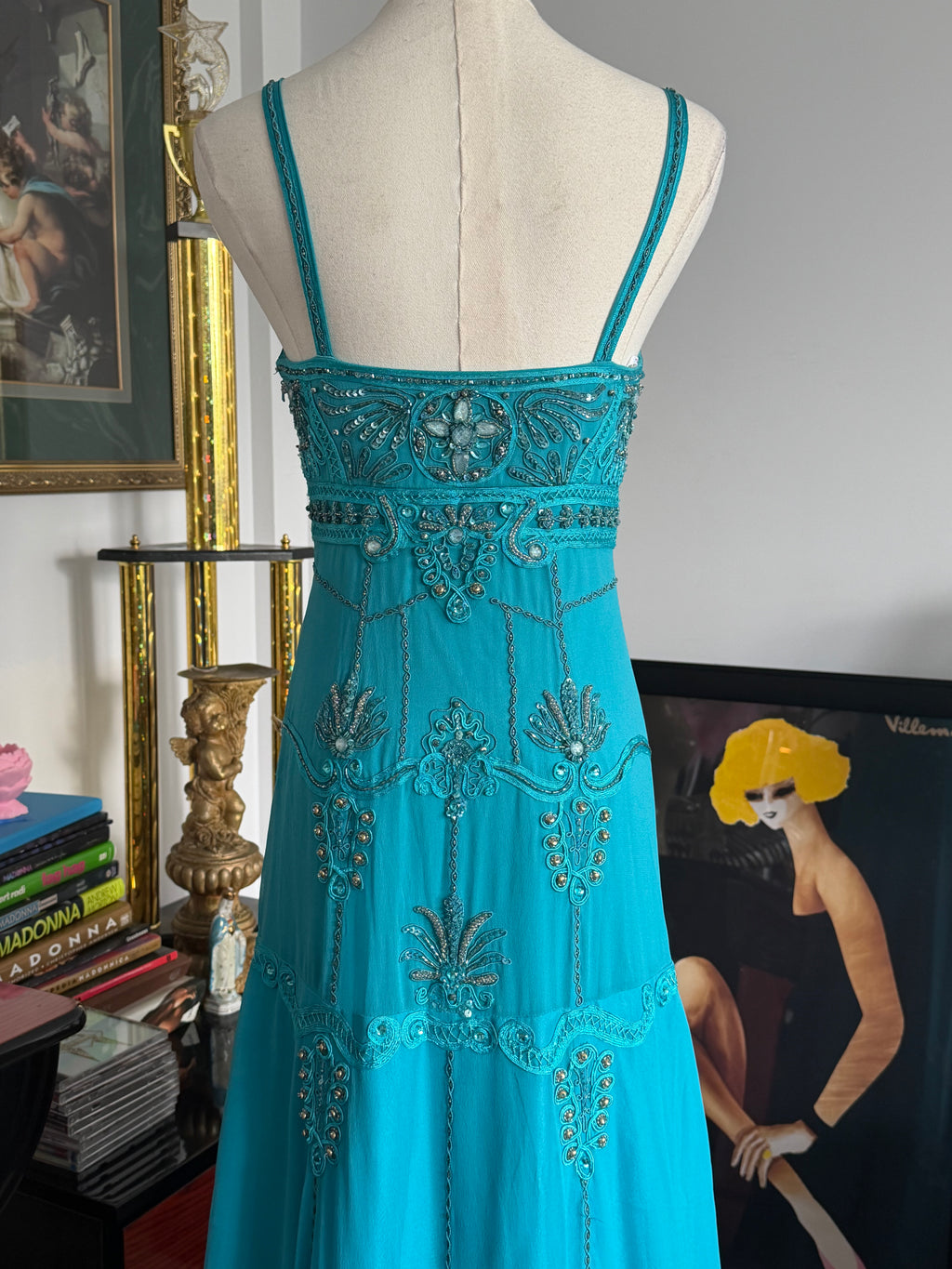 Sue Wong Nocturne Beaded Turquoise Gown -6
