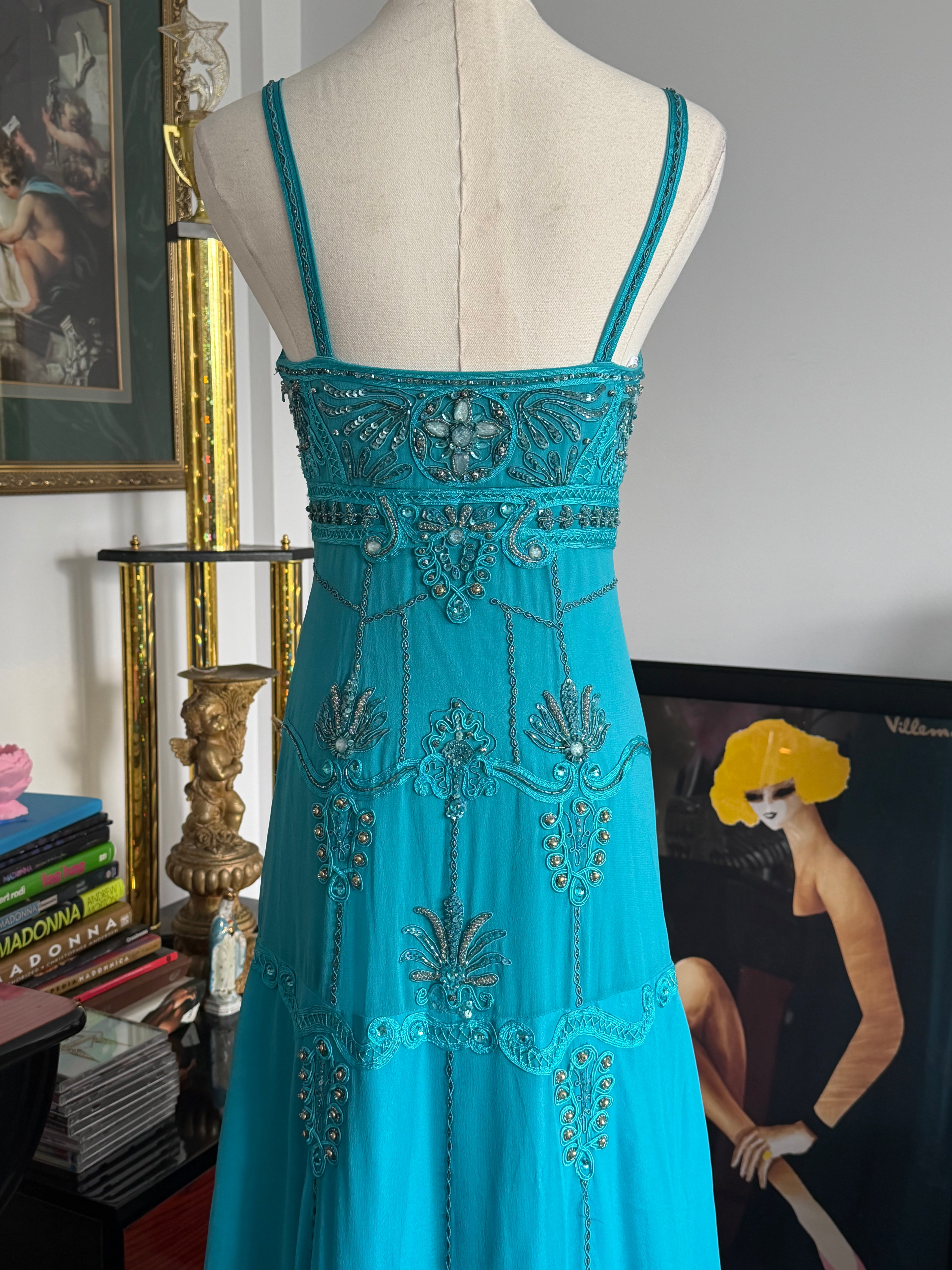 Sue Wong Nocturne Beaded Turquoise Gown -6