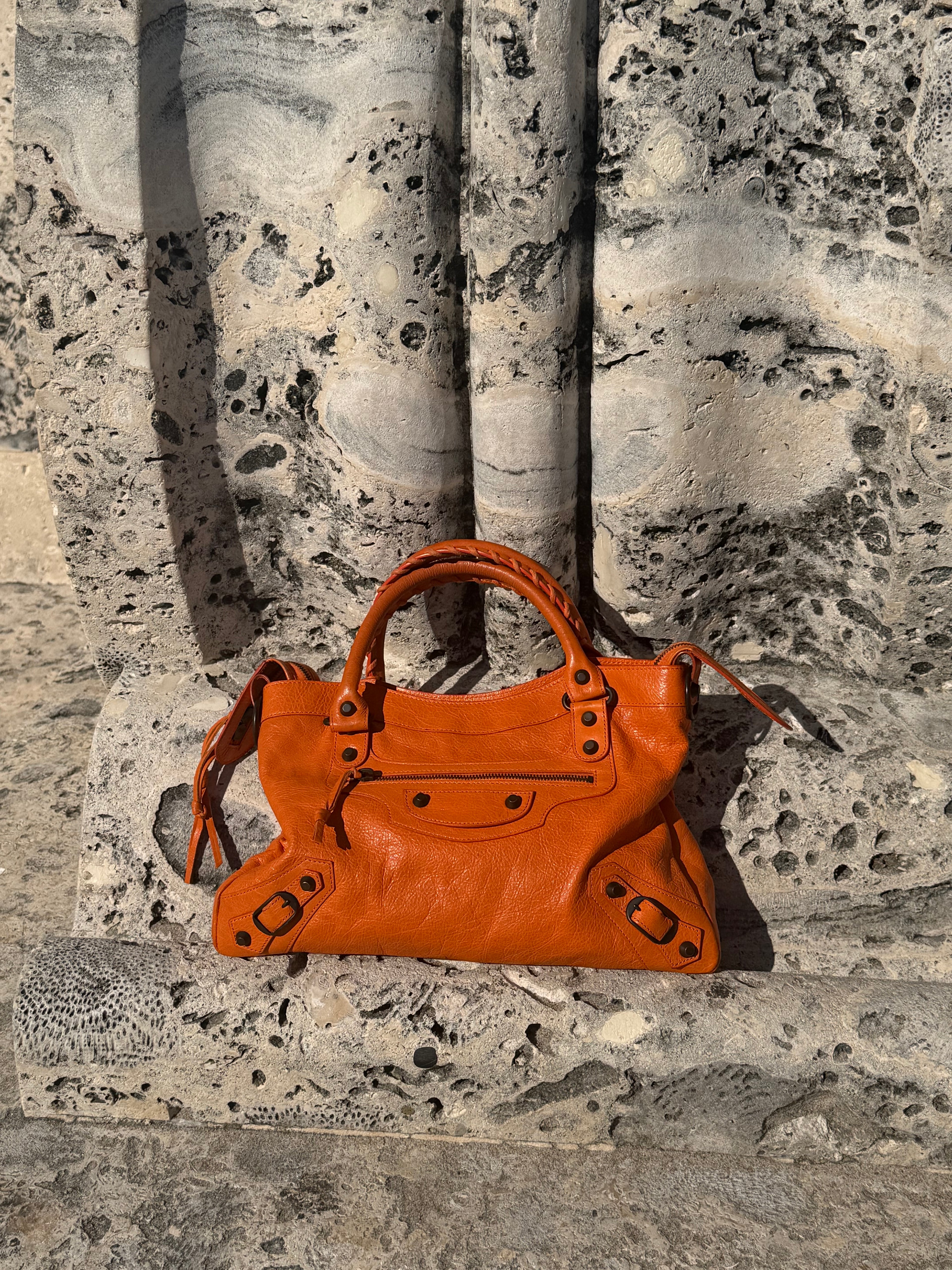 Balenciaga City Bag in Mandarine Orange – Chevre Leather – Classic Hardware