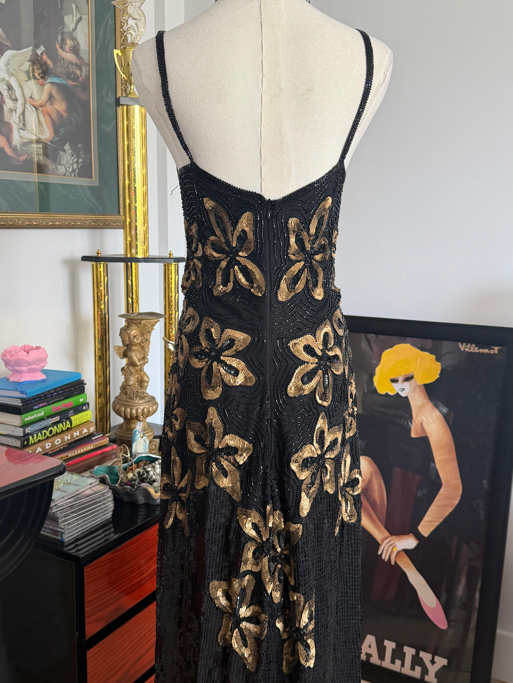 Megere Pure Silk Beaded Dress S-M