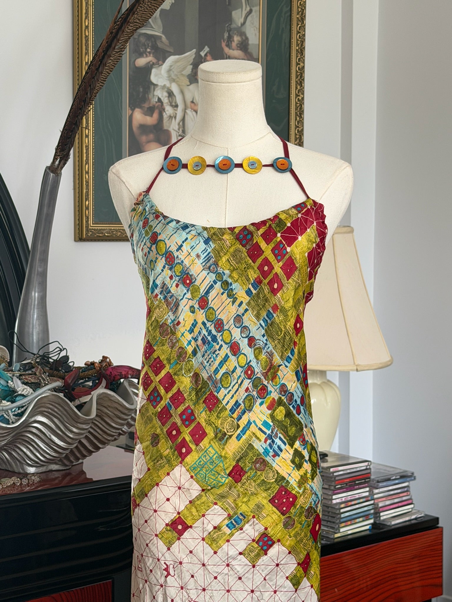 Save the Queen Patchwork Halter Dress