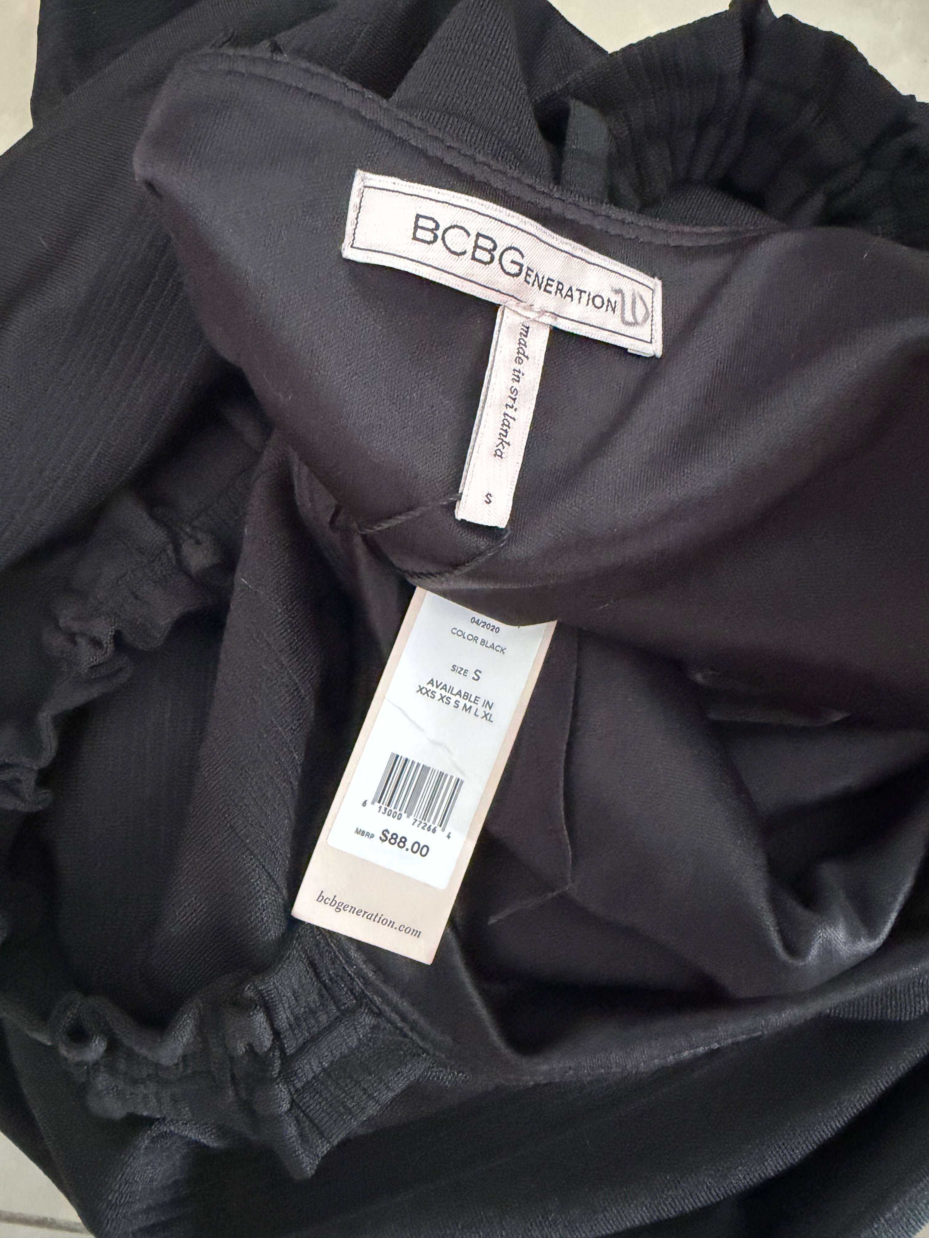 BCBG Black Ruffle Hem Mini Dress-S