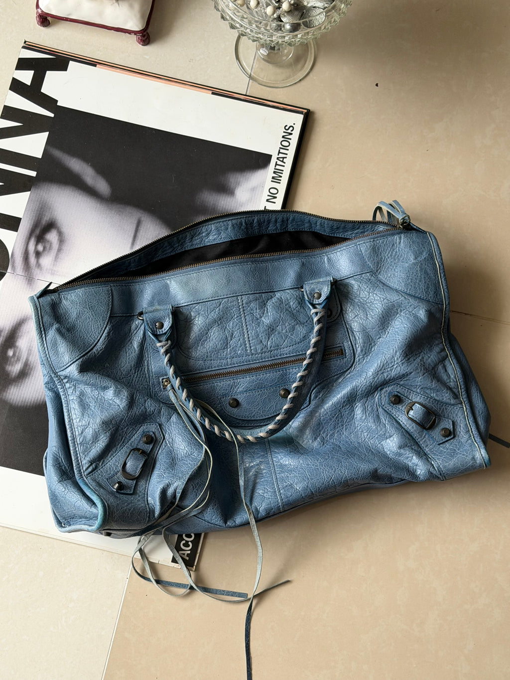 Balenciaga Work Bag – Dusty Sky Blue (Circa 2007–2008)