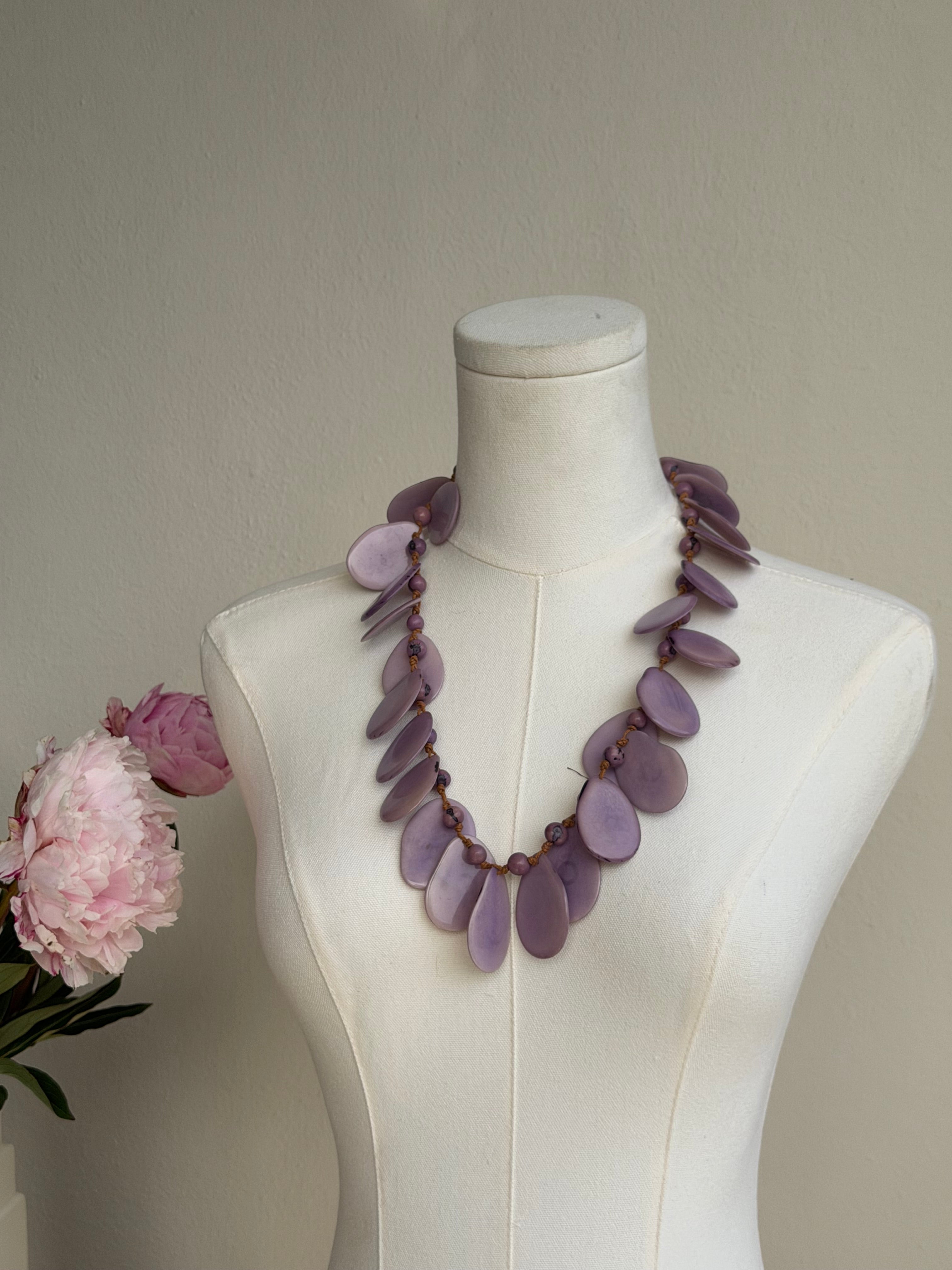 Lavender Petal Statement Necklace