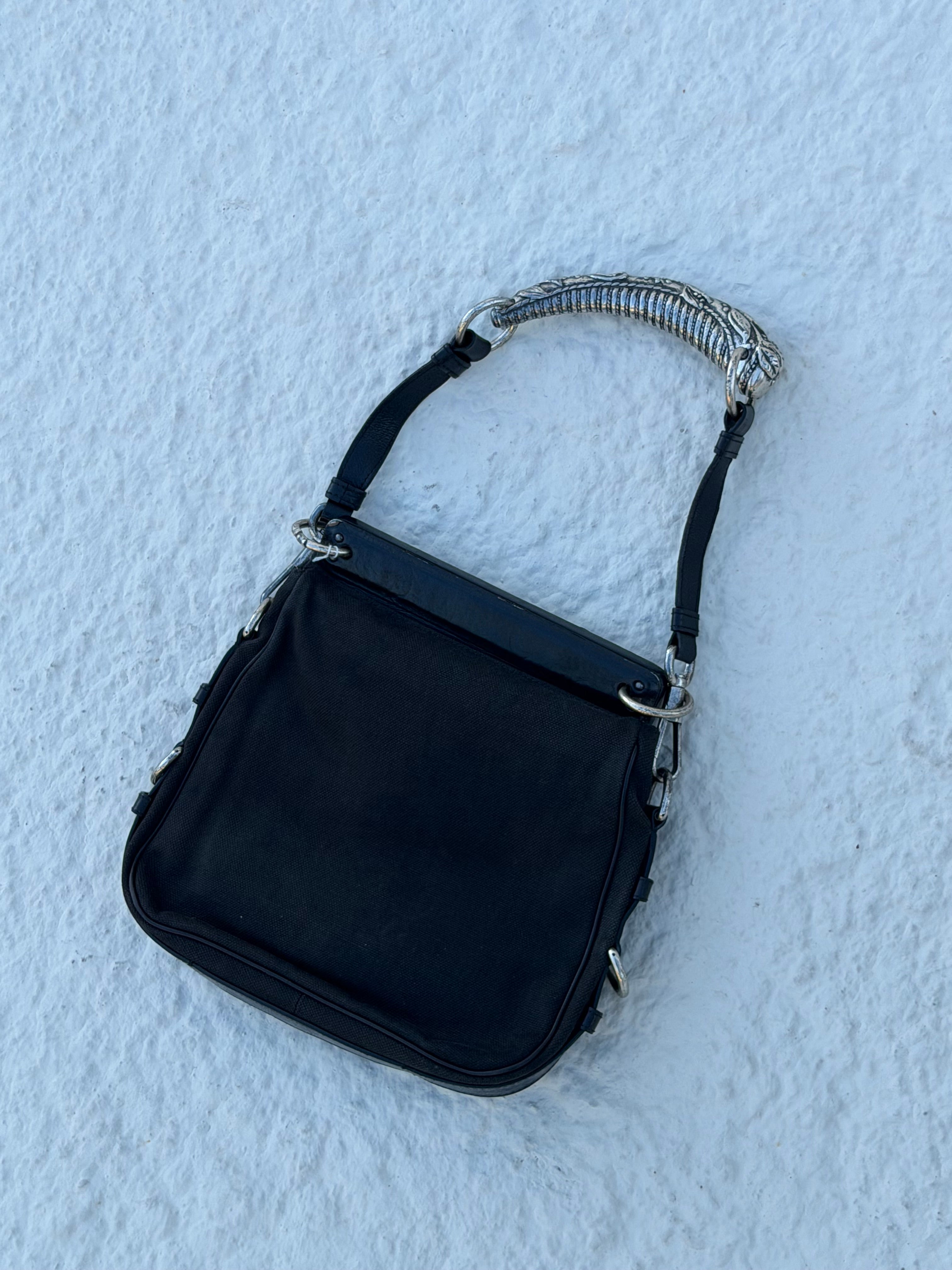 YSL  Mombasa Messenger Bag – Silver Antler Handle – Tom Ford Era (2001)