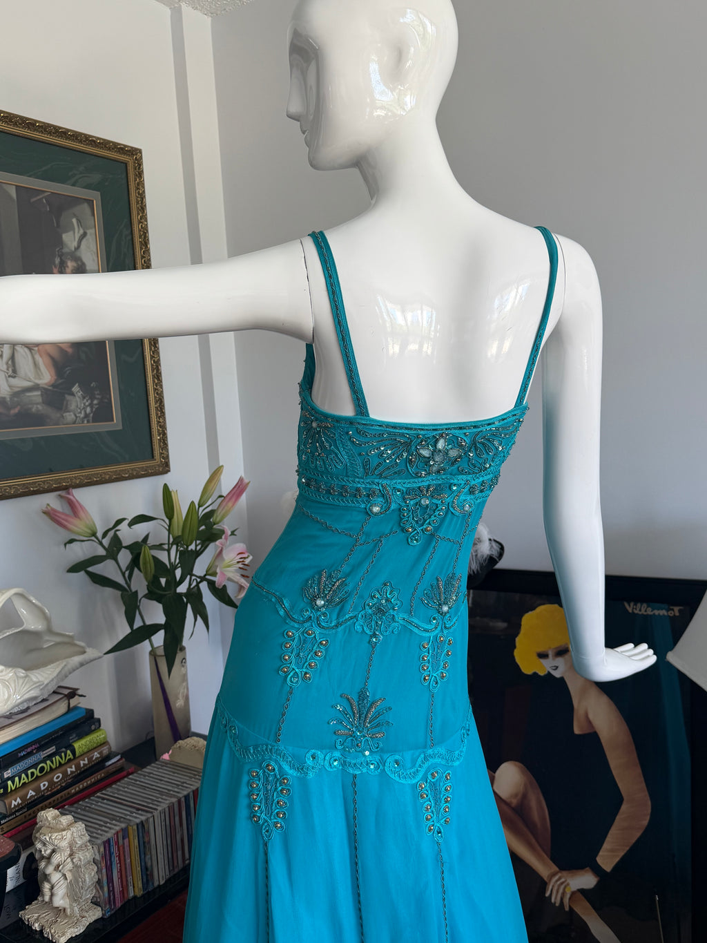 Sue Wong Nocturne Beaded Turquoise Gown size 4-6
