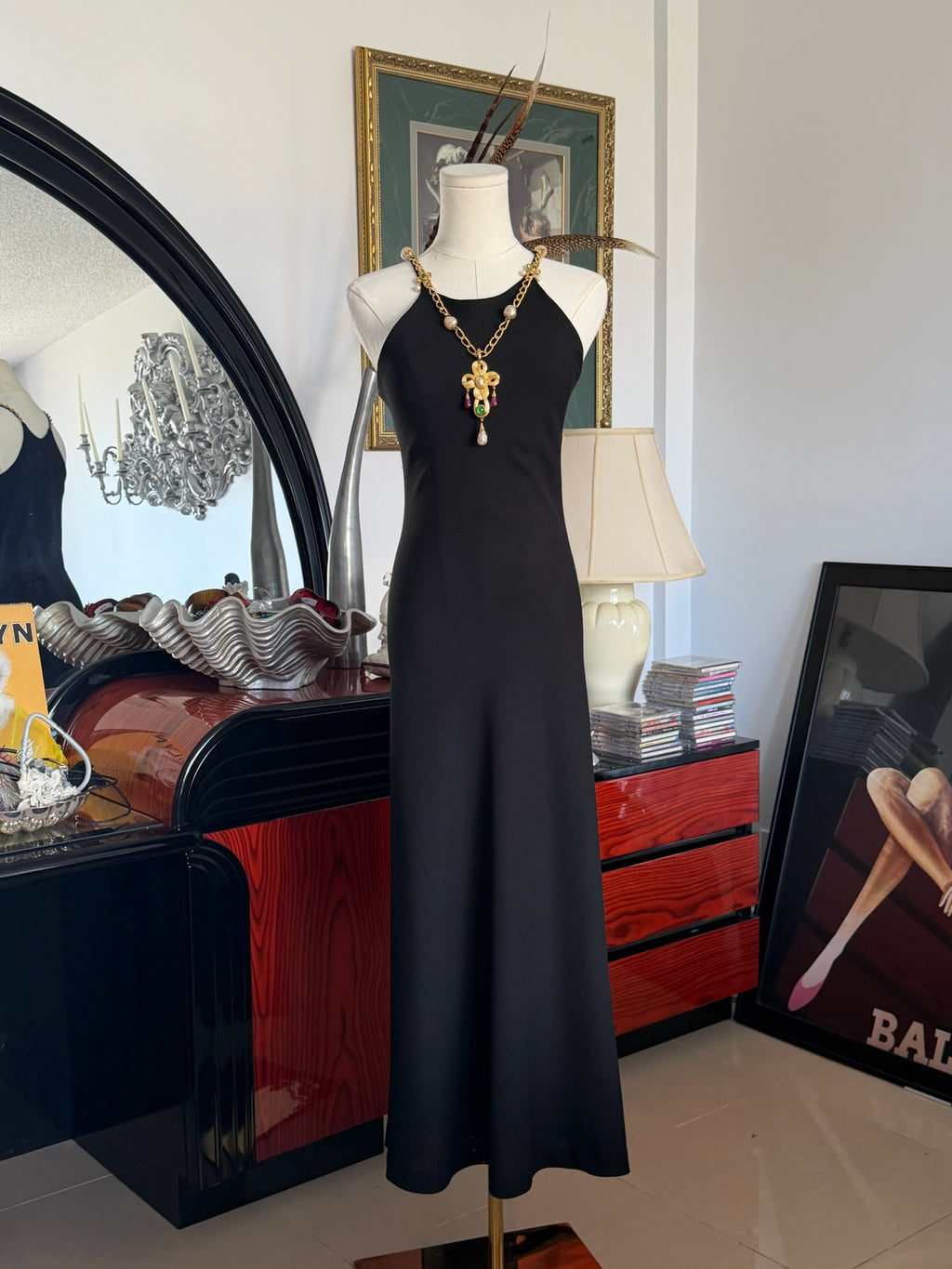 Black Halter Maxi Dress (Liquid Silhouette)